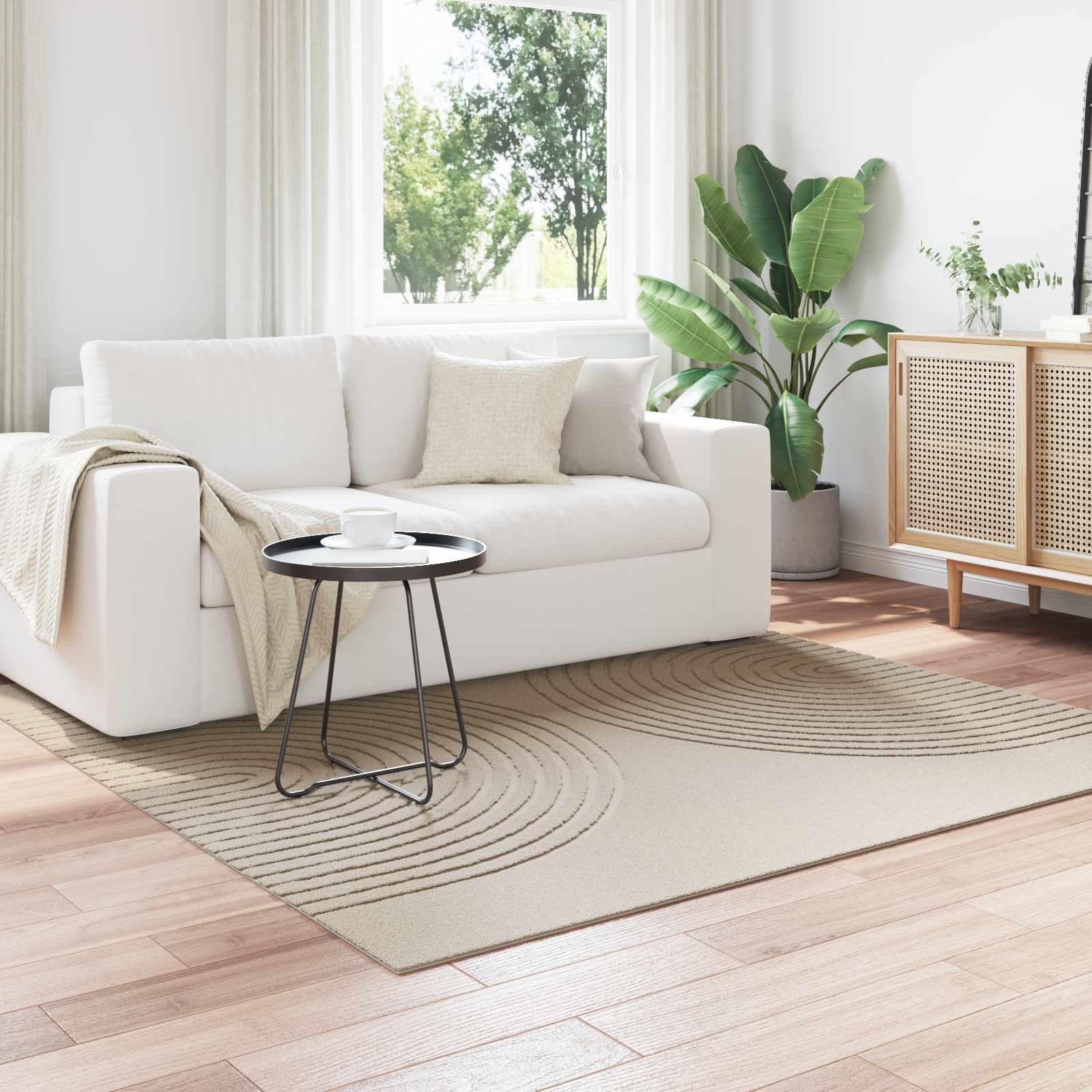 Innenteppich GALATI Beige 120 x 120 cm Polyester