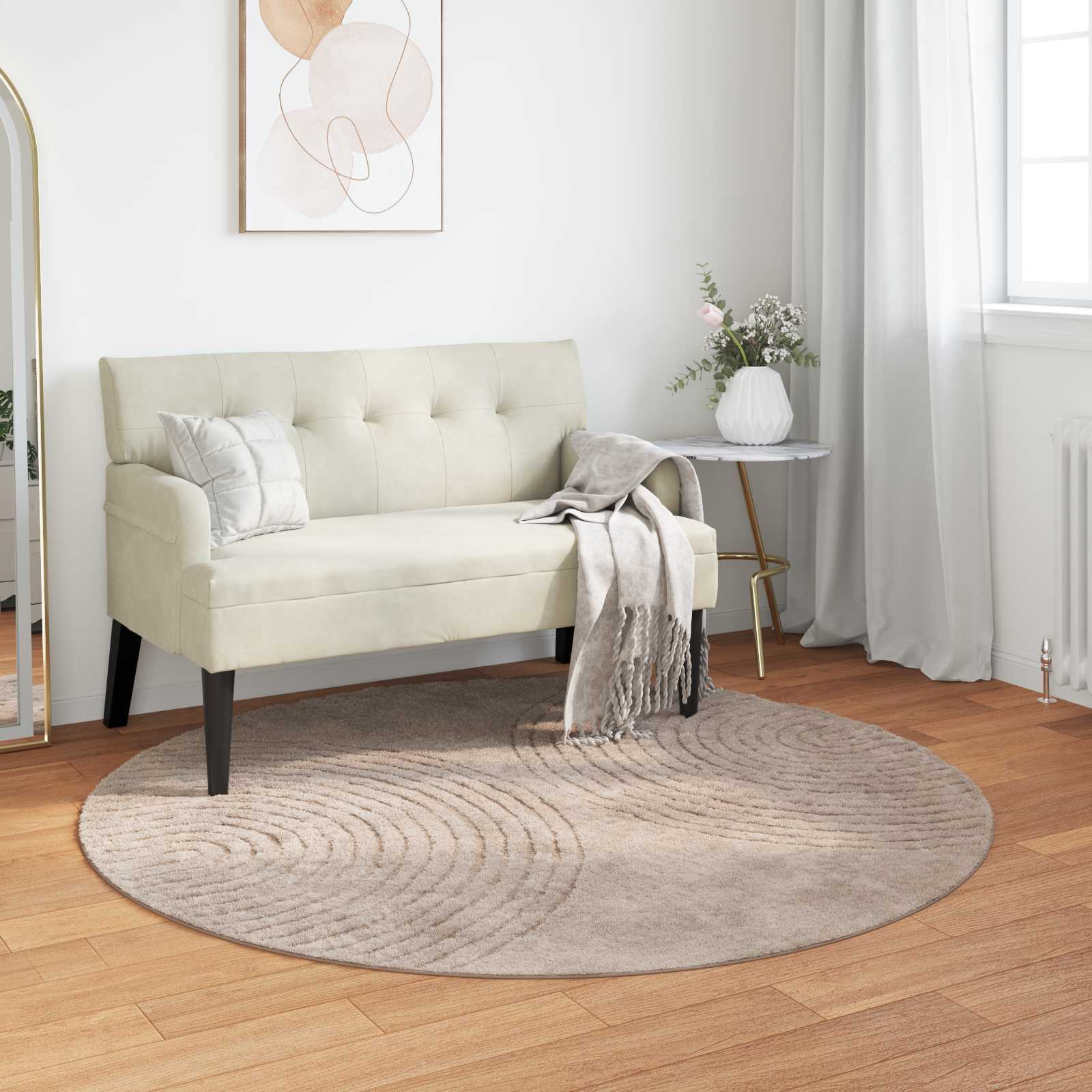 Innenteppich GALATI Beige Ø 120 CM Polyester