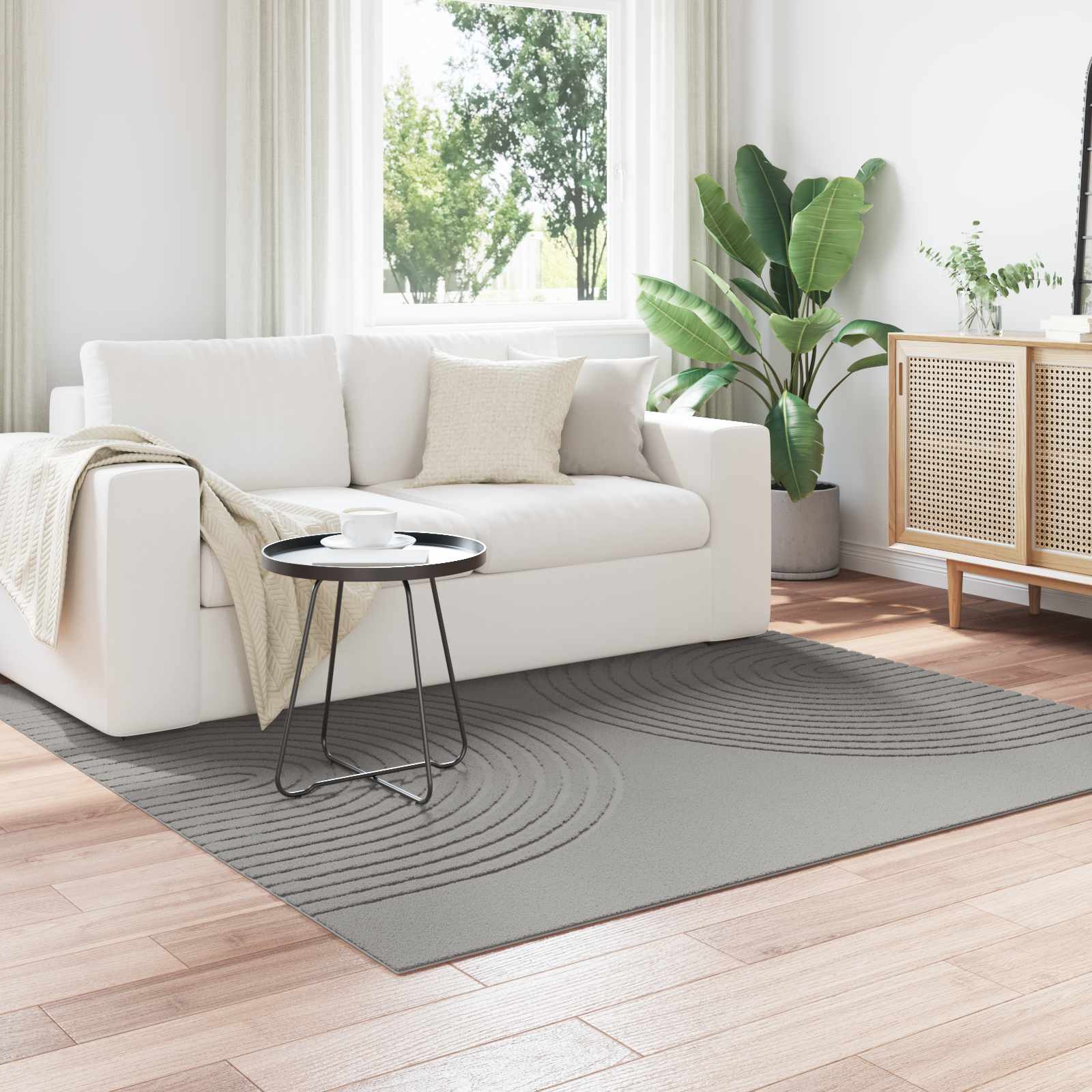 Innenteppich GALATI Grau 200 x 200 cm Polyester
