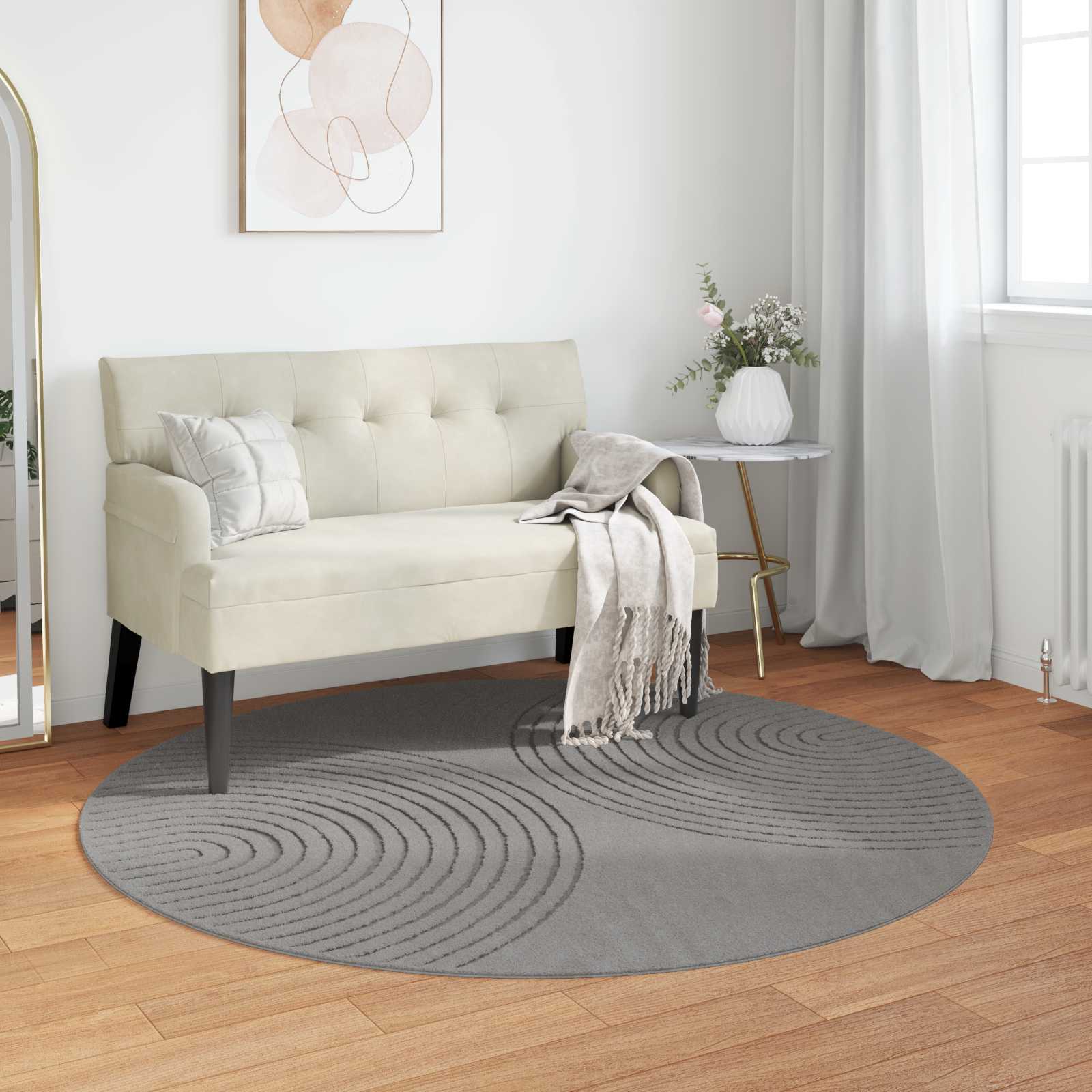 Innenteppich GALATI Grau Ø 200 CM Polyester