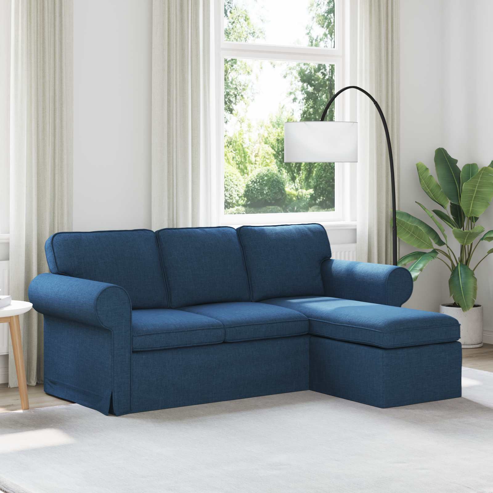 Sofa Blau 195 x 138 x 80 cm Stoff
