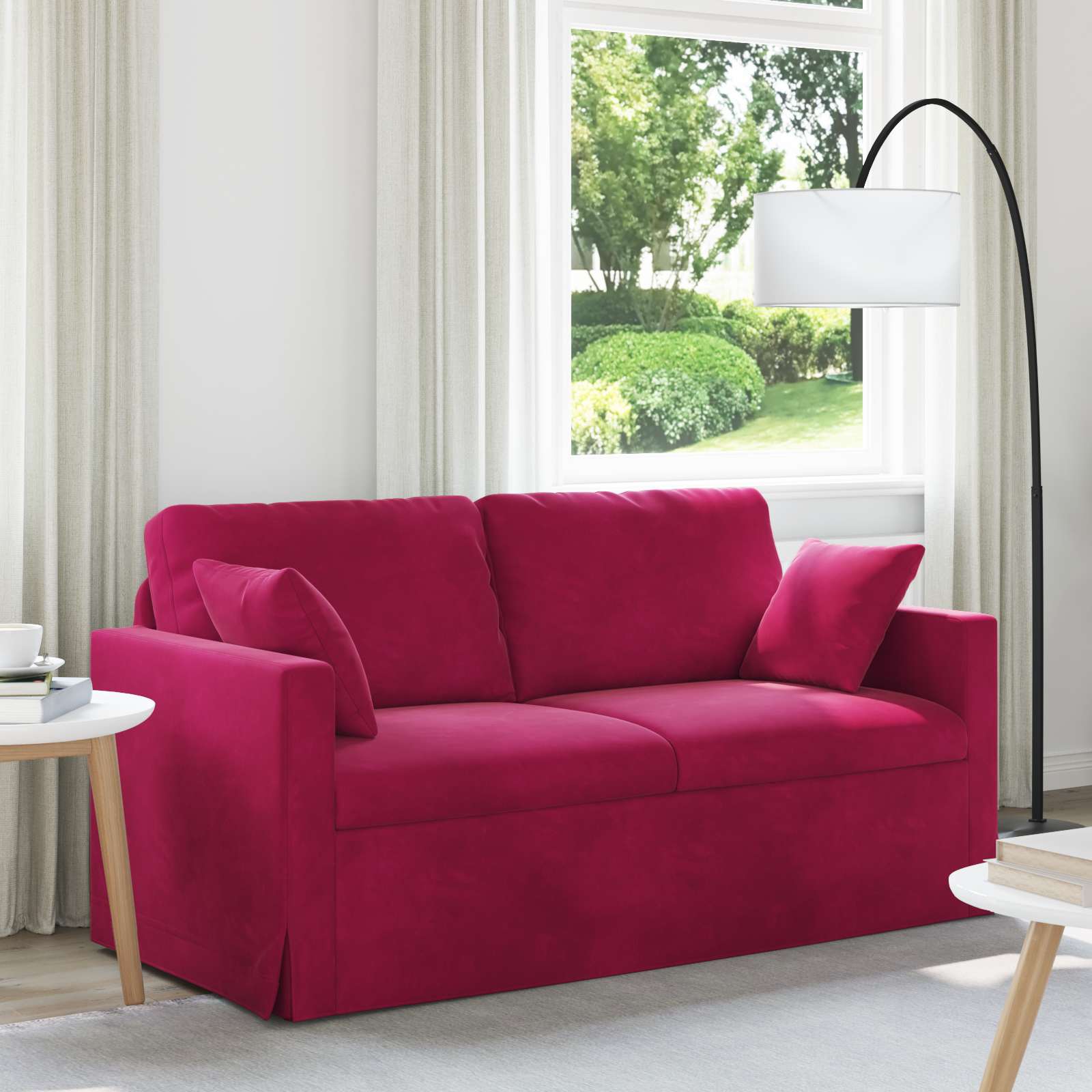 Sofa Weinrot 158 x 78 x 80 cm Samt