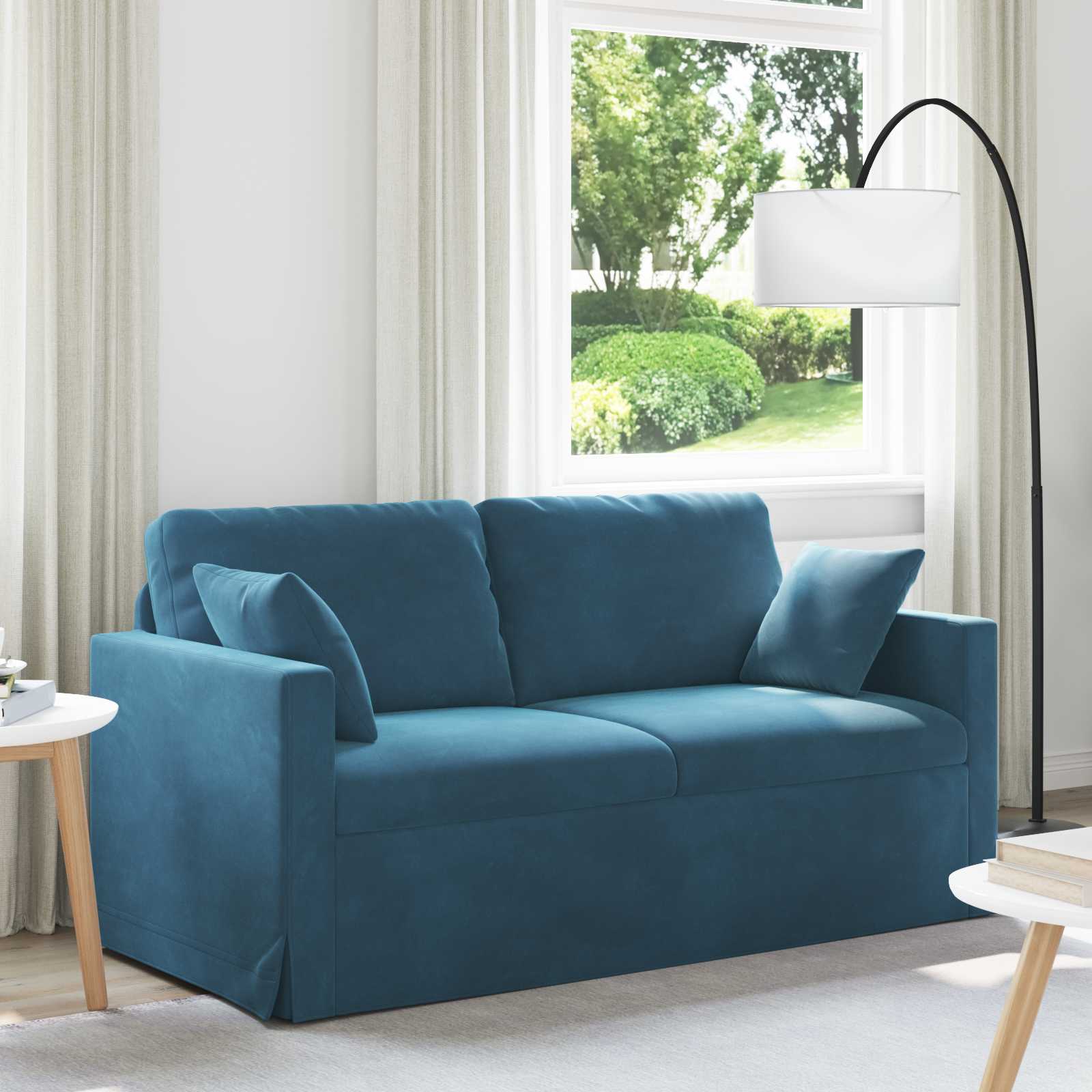 Sofa Blau 158 x 78 x 80 cm Samt