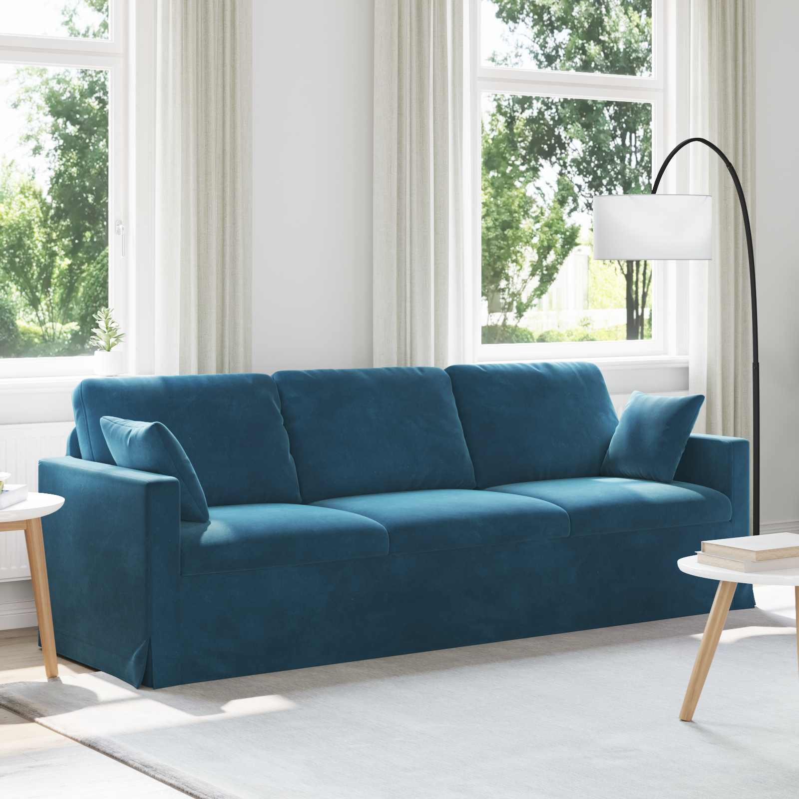 Sofa Blau 228 x 78 x 80 cm Samt
