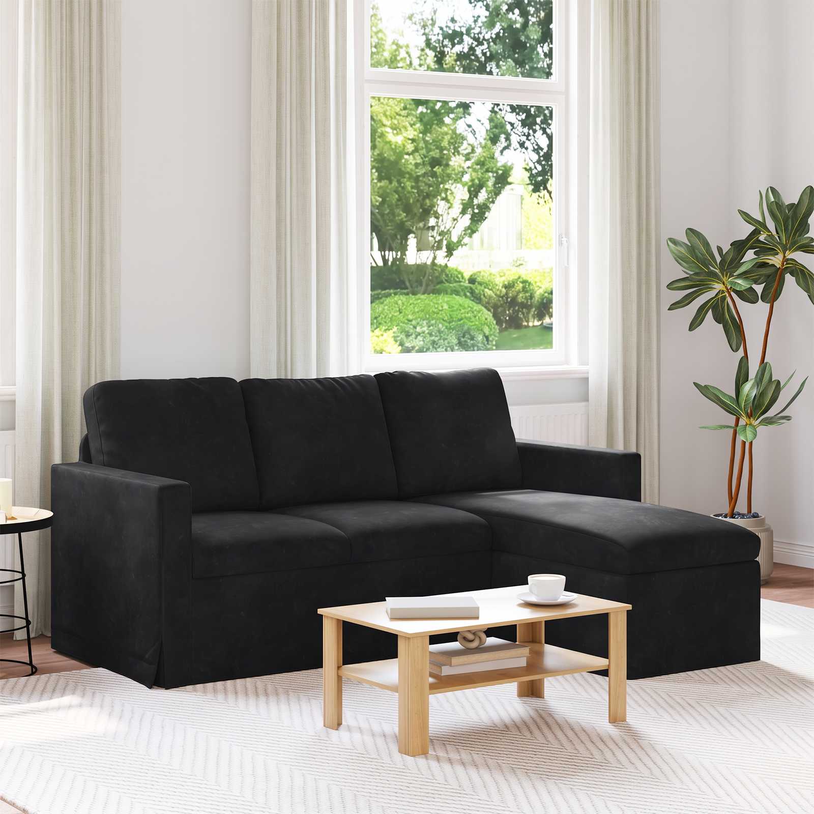 Sofa Schwarz 178 x 134 x 80 cm Samt