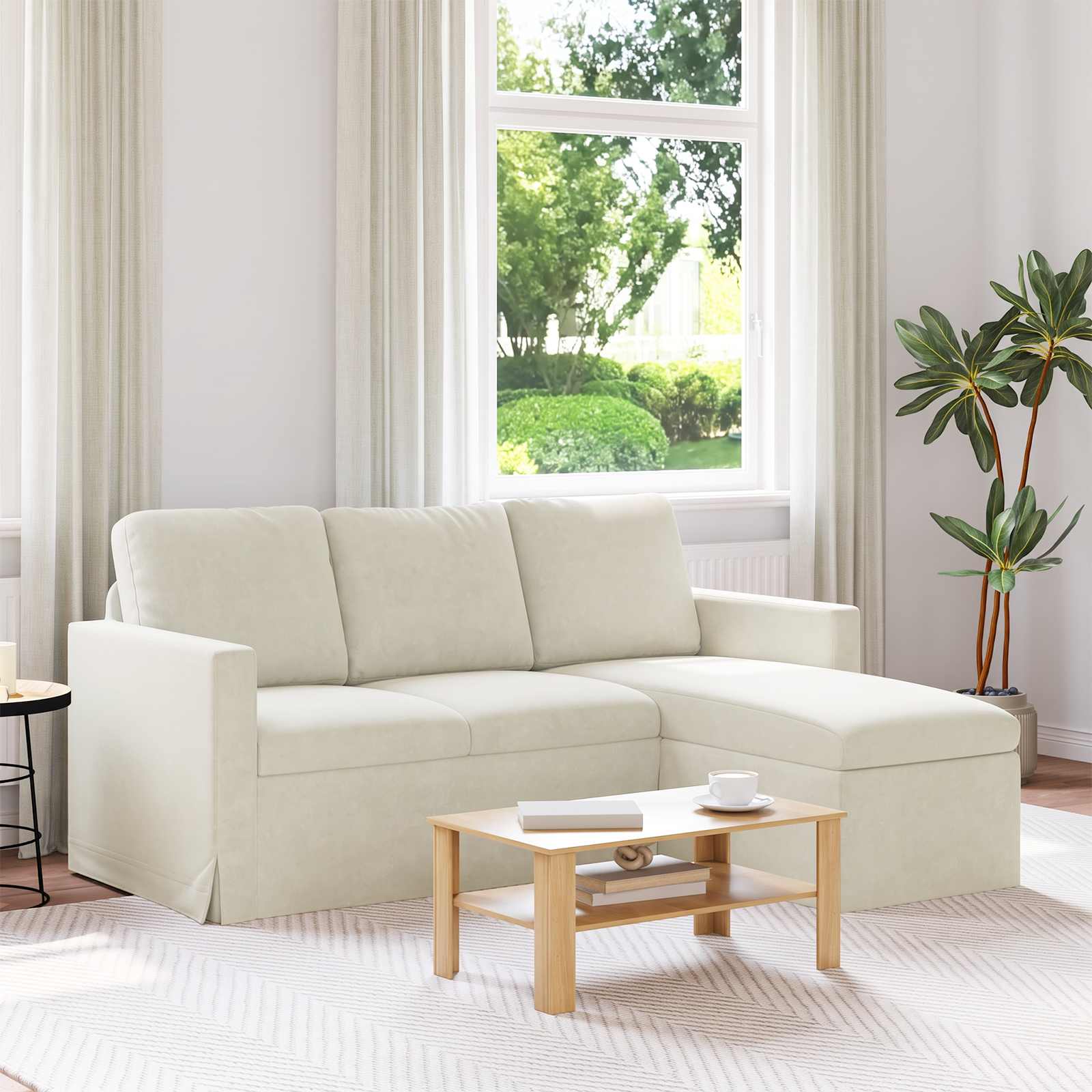 Sofa Creme 178 x 134 x 80 cm Samt