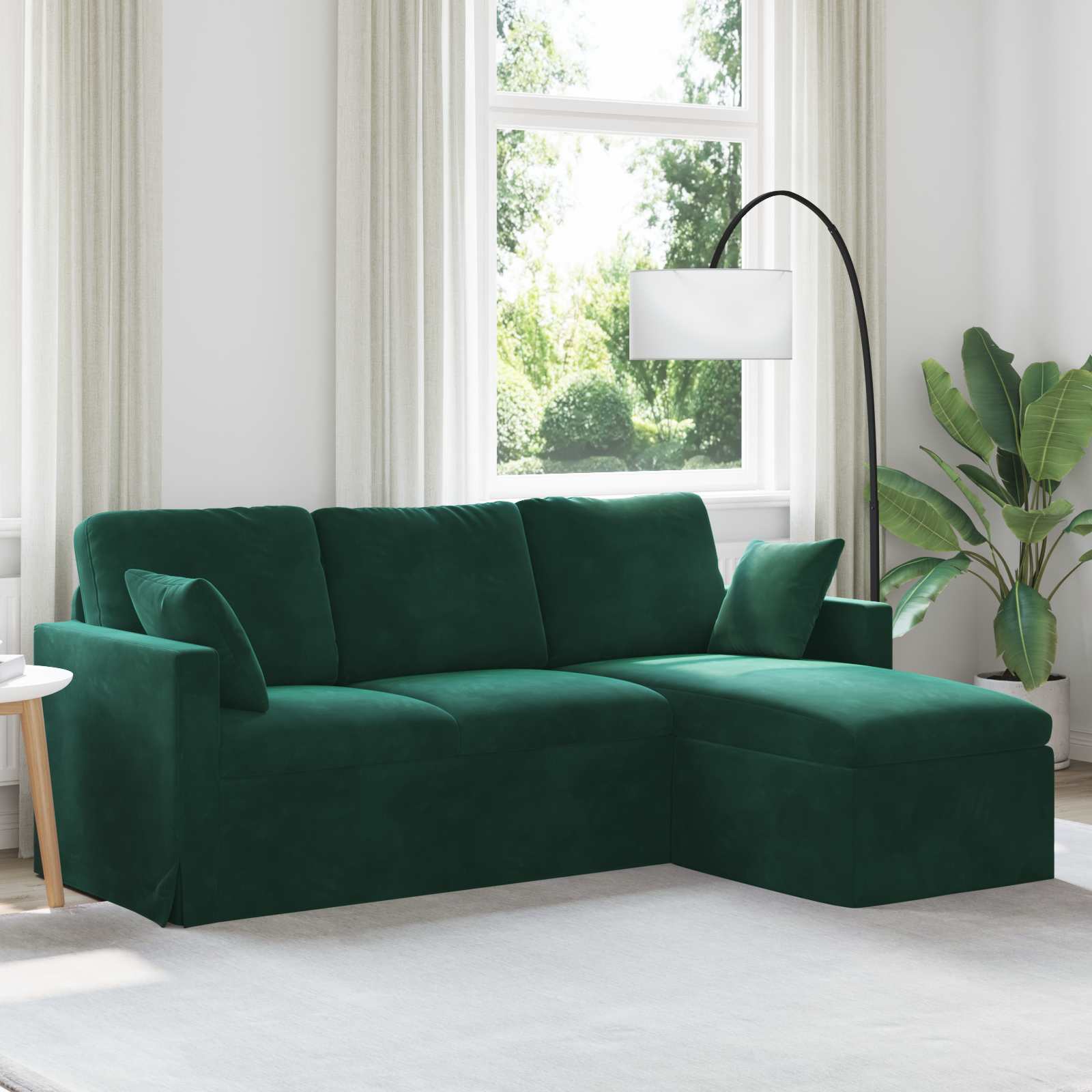 Sofa Dunkelgrün 198 x 134 x 80 cm Samt