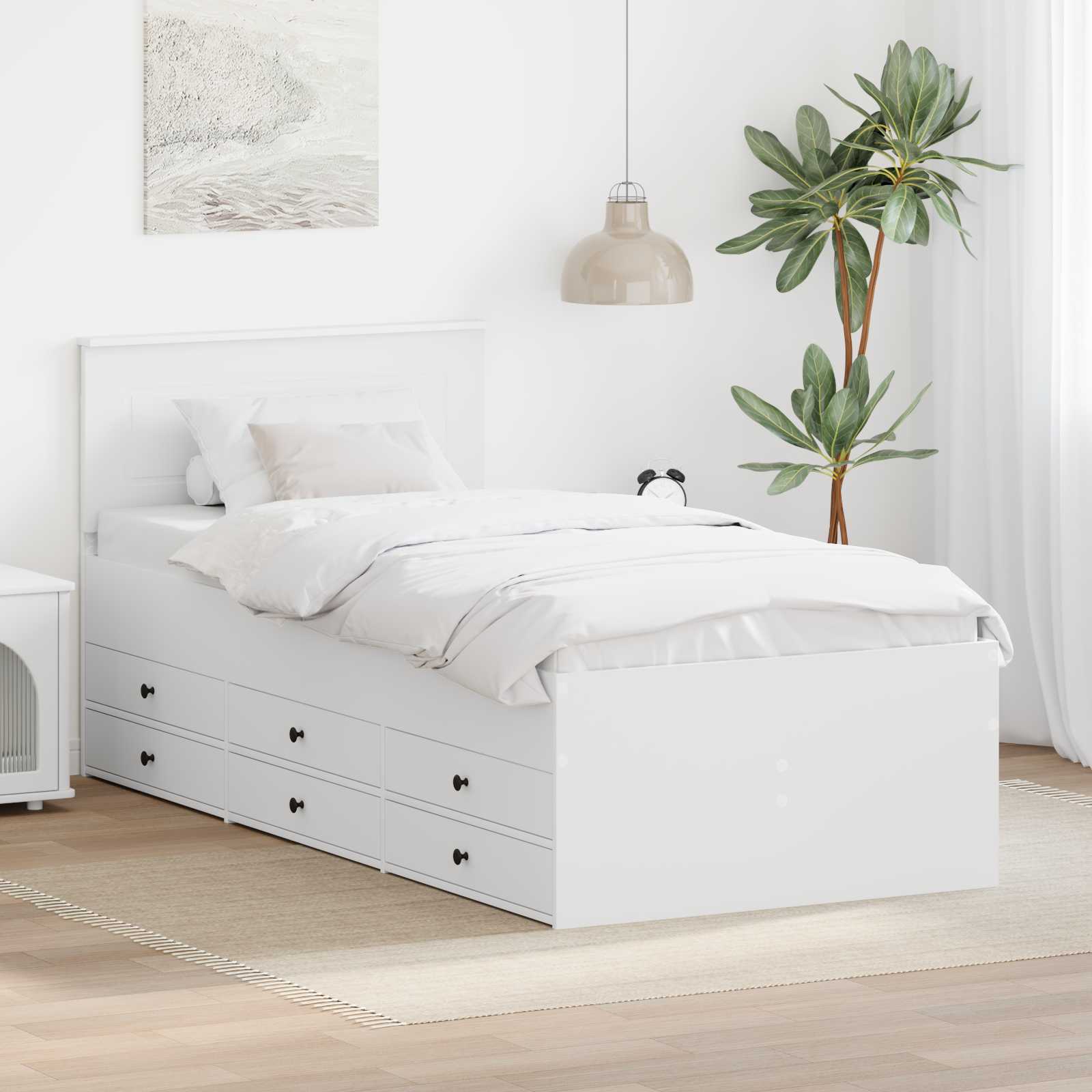 Tagesbett Weiß und Schwarz 75 x 190 cm Holzwerkstoff