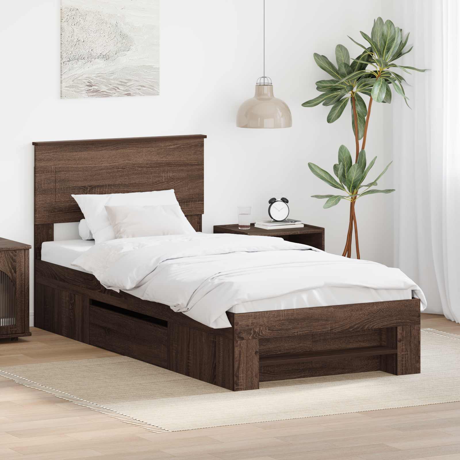 Bettrahmen Braun Eichen-Optik 80 x 200 cm Holzwerkstoff