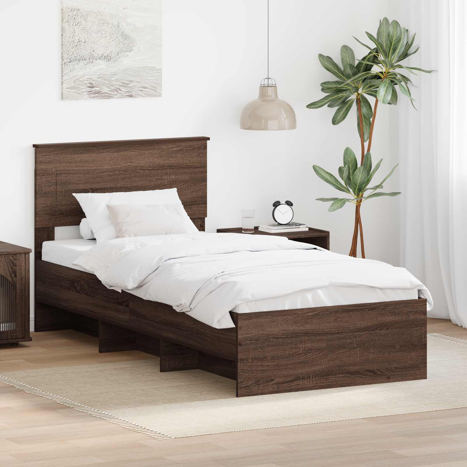 Bettrahmen Braun Eichen-Optik 80 x 200 cm Holzwerkstoff