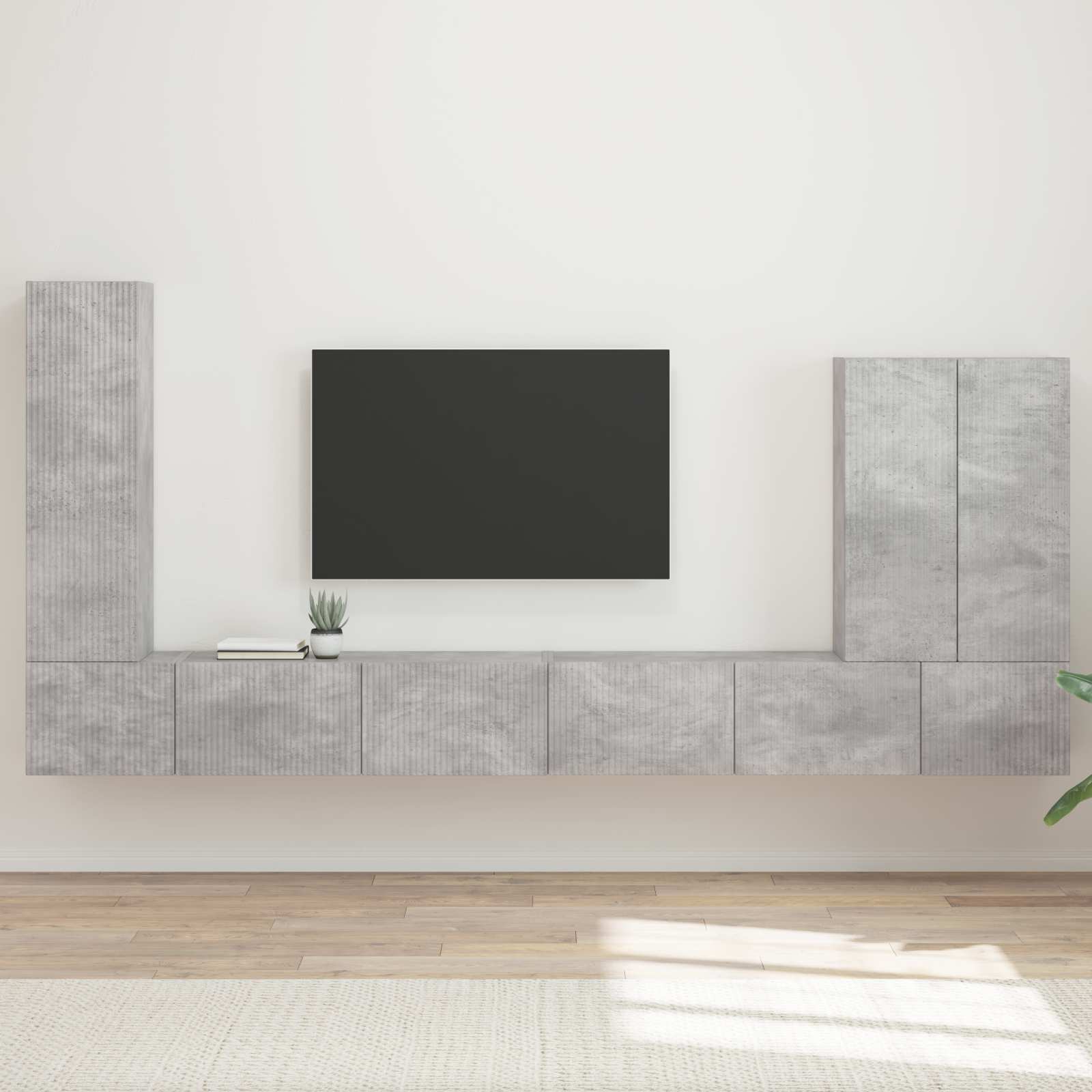 TV-Wandregal-Set 6 stk. Betongrau