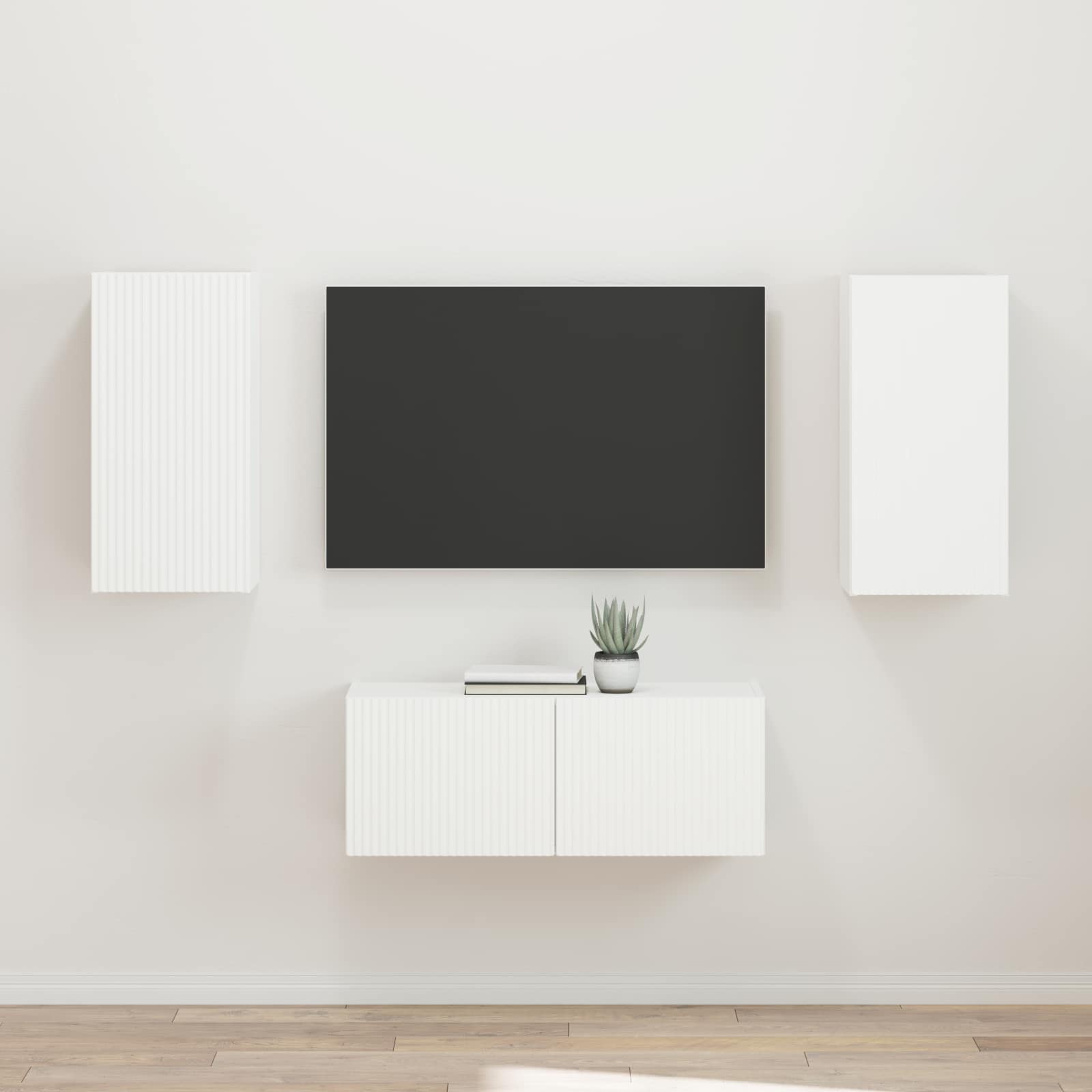 TV-Schrankset 2 stk. Weiß Holzwerkstoff