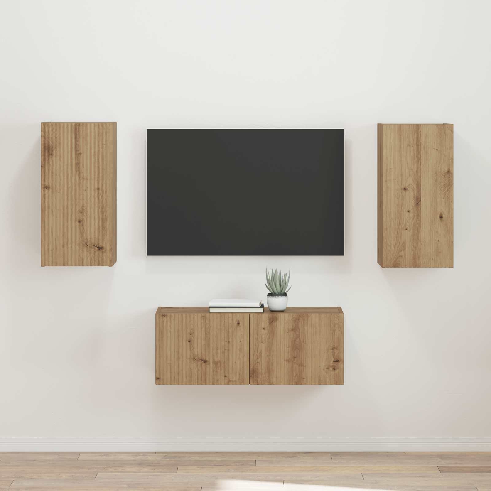 TV-Schrankset 2 stk. Artisan-Eiche Holzwerkstoff