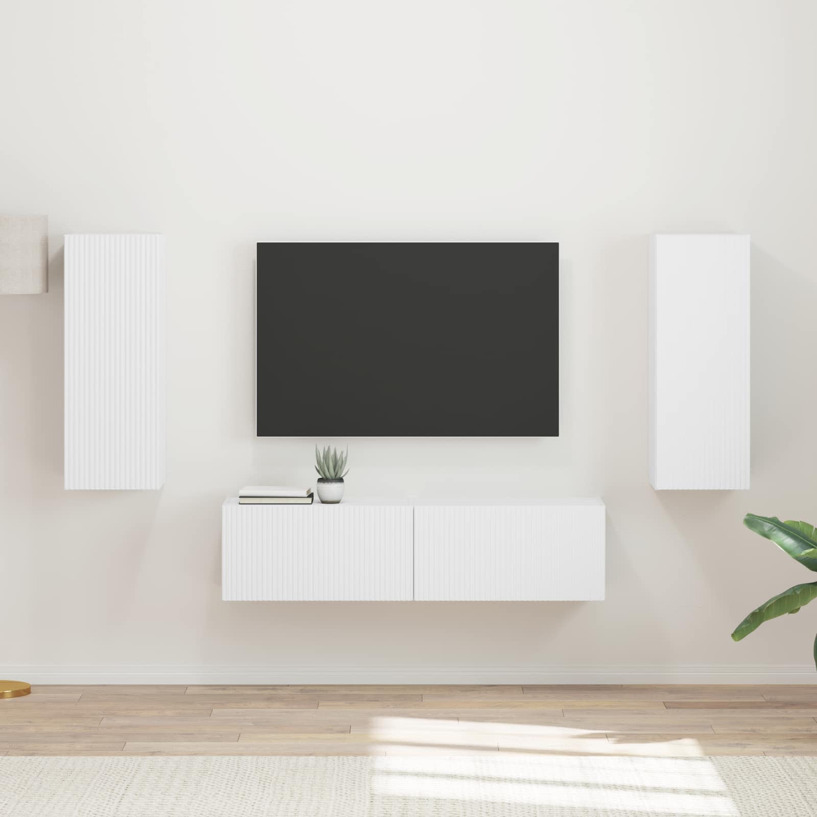 TV-Schrankset 2 stk. Weiß Holzwerkstoff