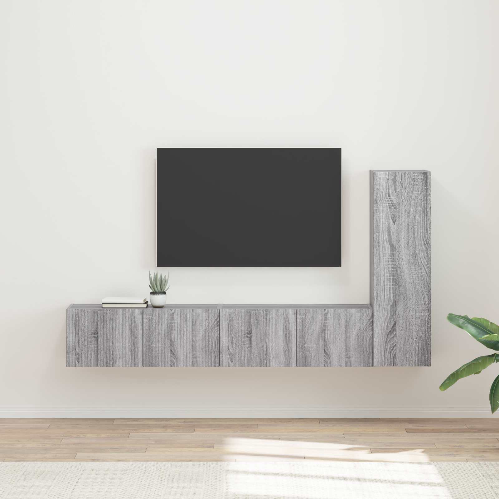 TV-Schrankset 3 stk. Graues Sonoma Holzwerkstoff