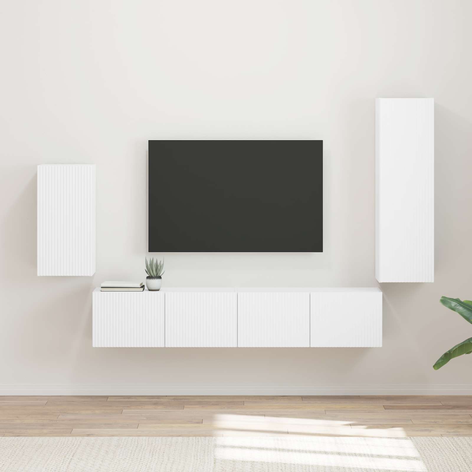 TV-Schrankset 4 stk. Weiß Holzwerkstoff