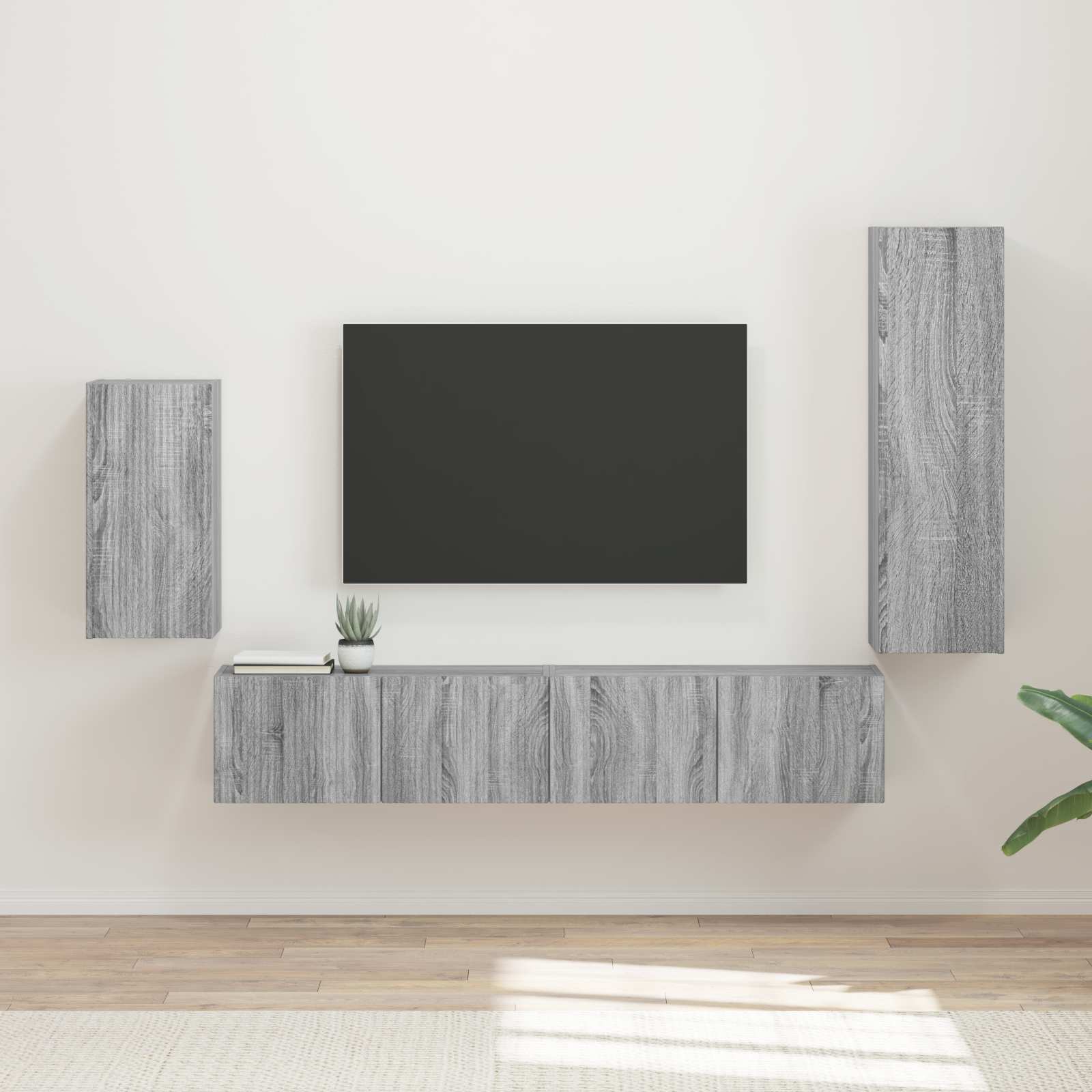 TV-Schrankset 4 stk. Graues Sonoma Holzwerkstoff