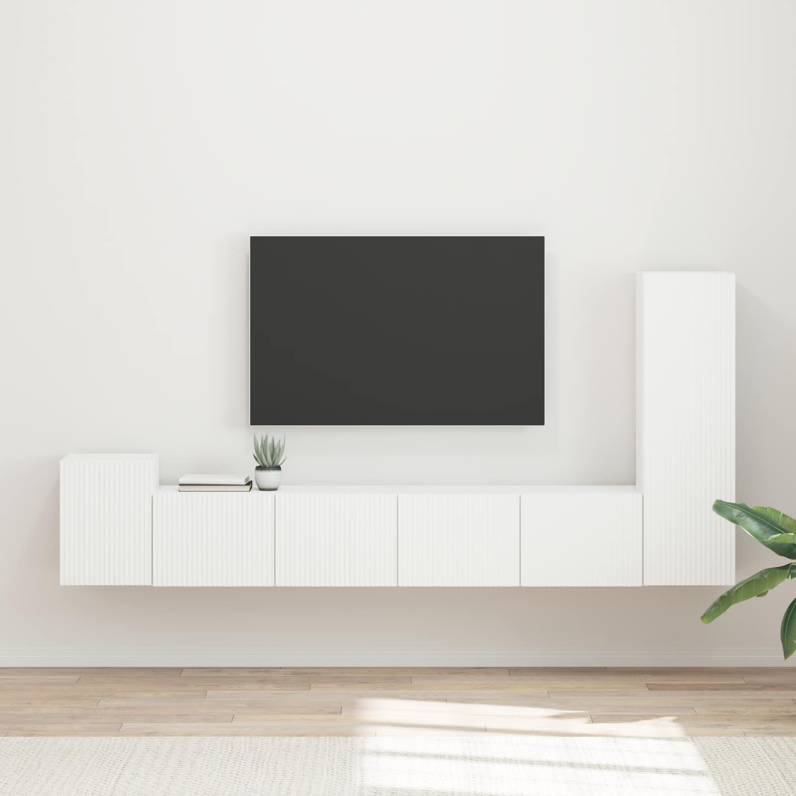 TV-Schrankset 3 stk. Weiß Holzwerkstoff