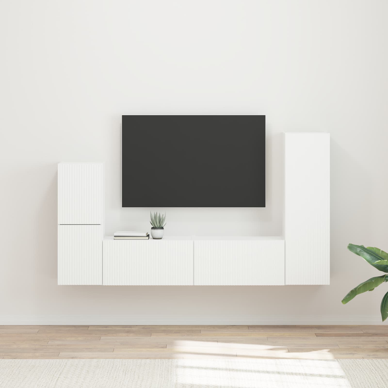 TV-Schrankset 4 stk. Weiß Holzwerkstoff