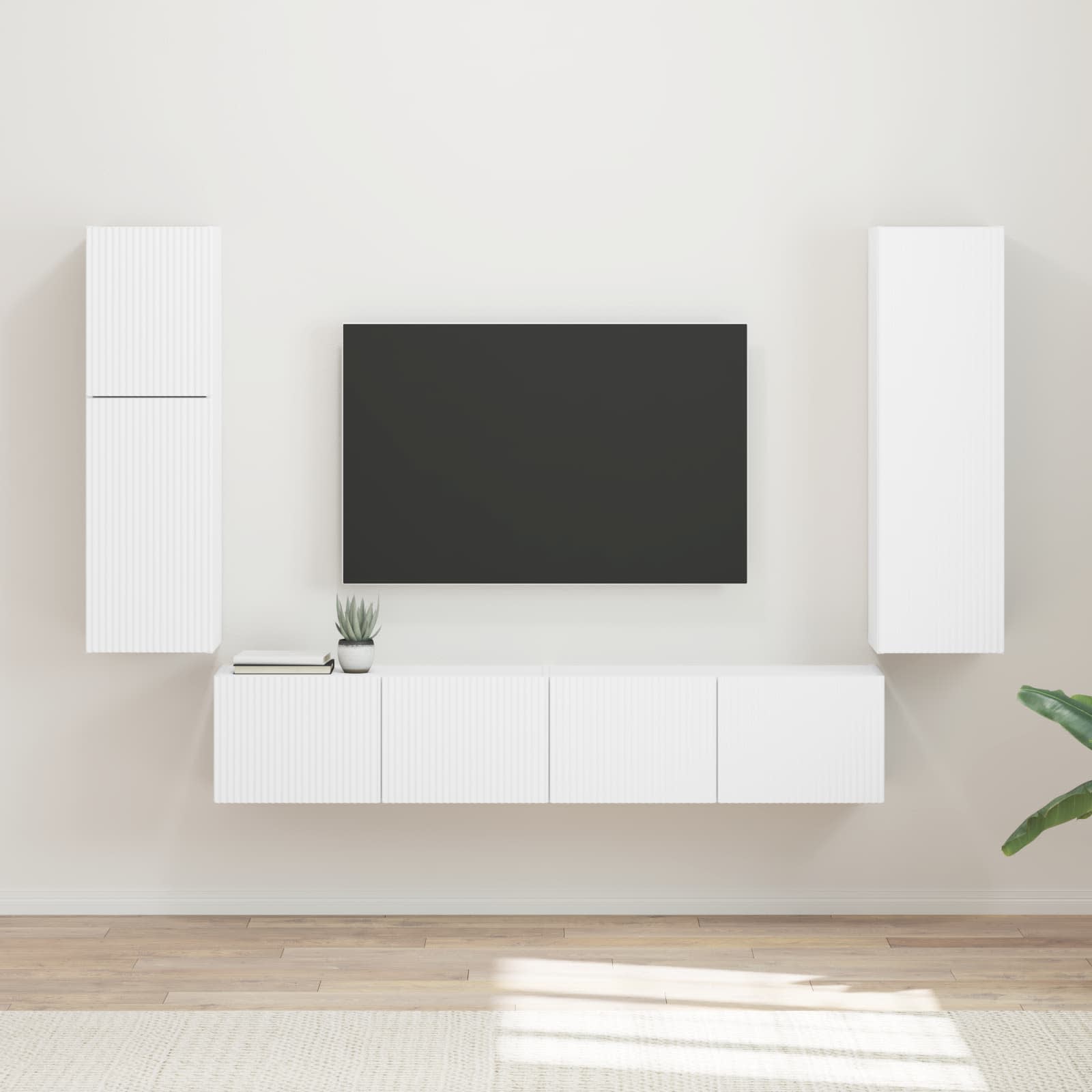 TV-Schrankset 4 stk. Weiß Holzwerkstoff