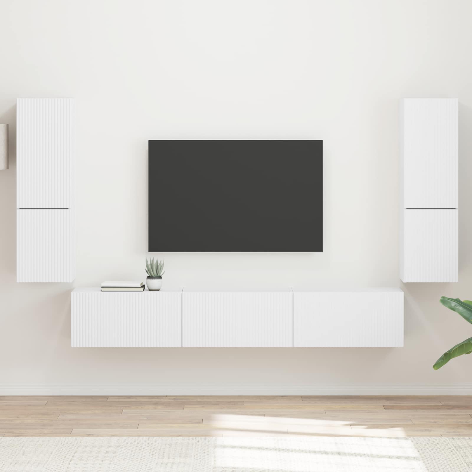 TV-Schrankset 4 stk. Weiß Holzwerkstoff