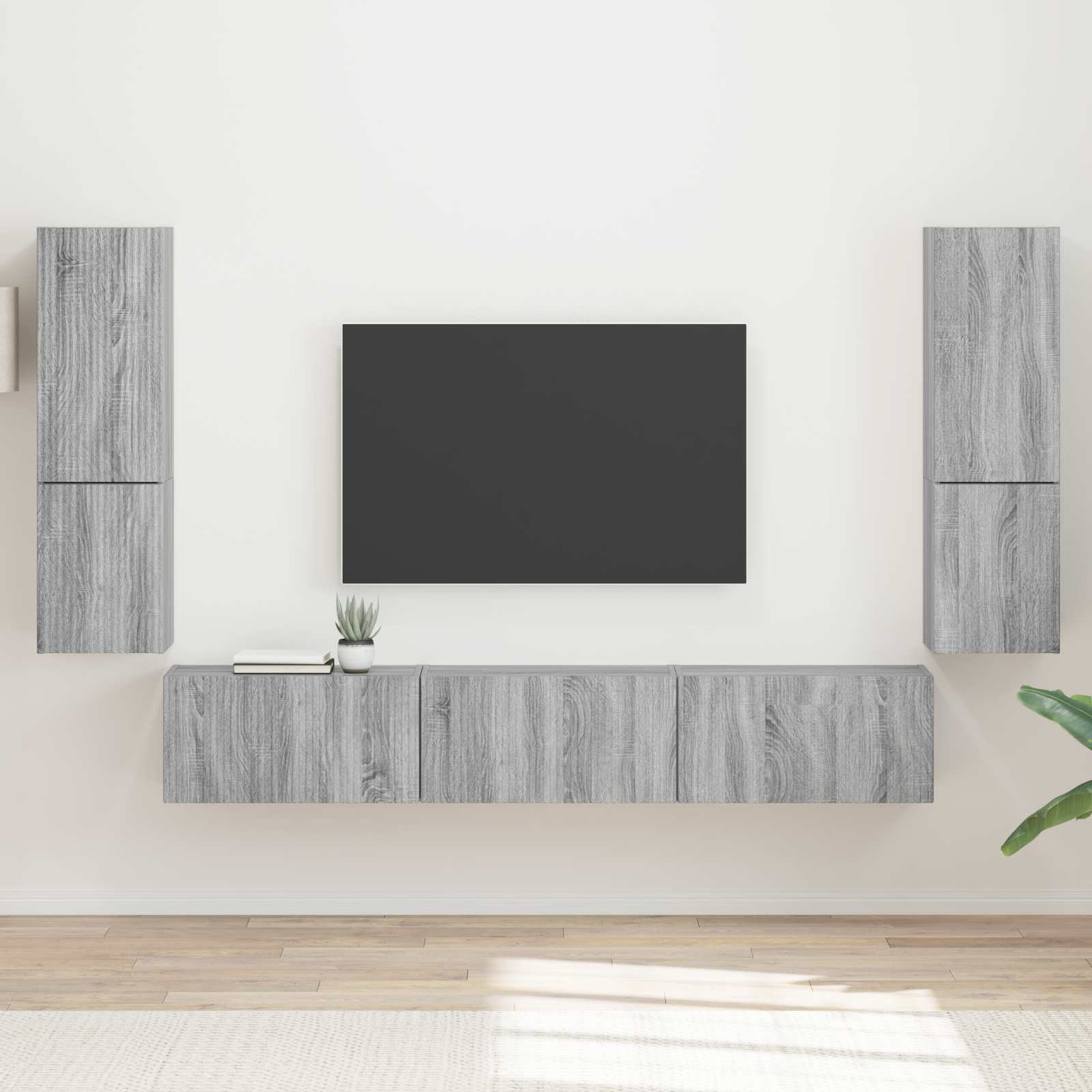 TV-Schrankset 4 stk. Graues Sonoma Holzwerkstoff