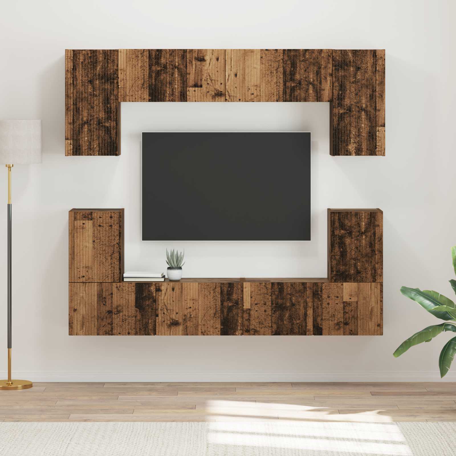 TV-Schrankset 5 stk. Altholz Holzwerkstoff