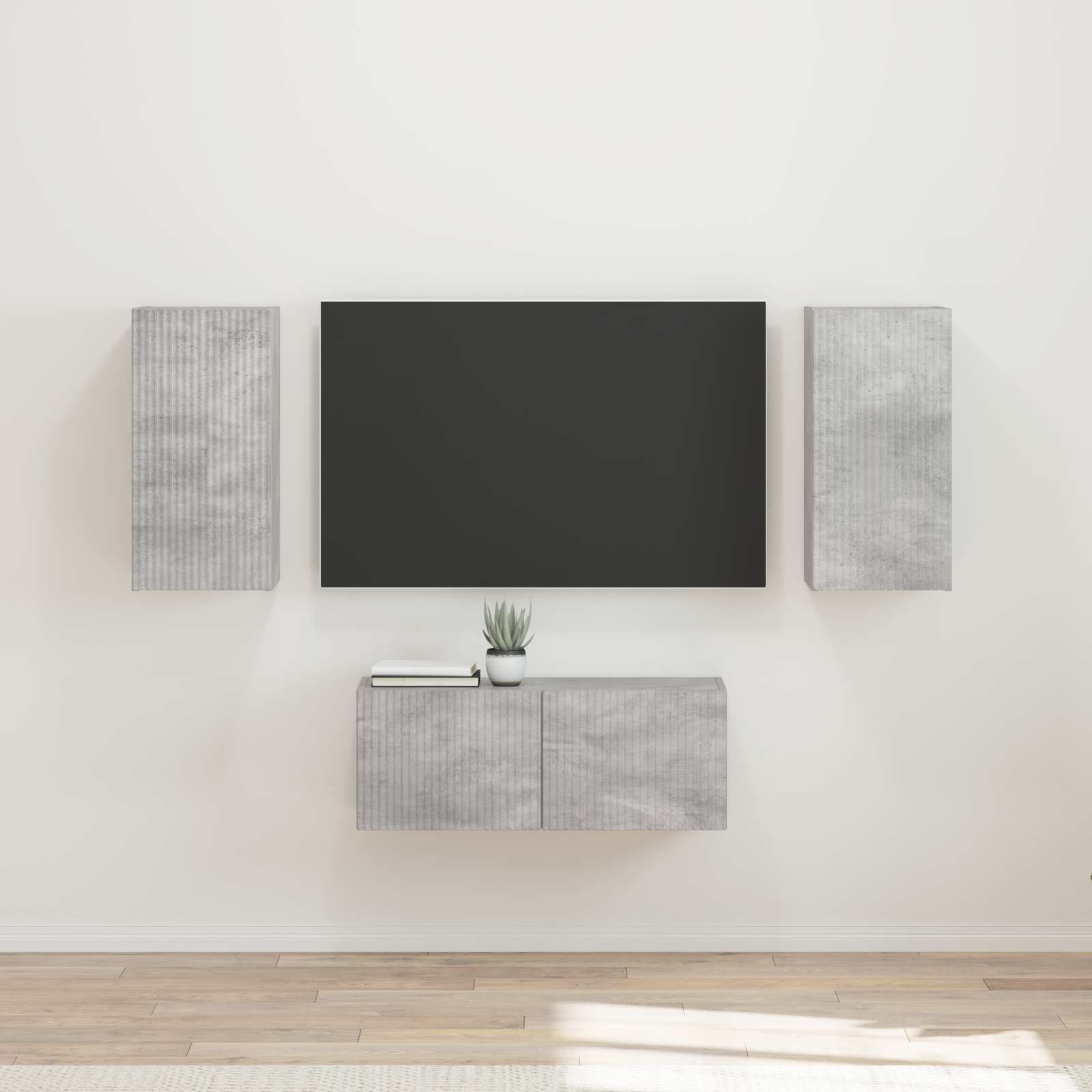 TV-Schrankset 6 stk. Beton Grau Holzwerkstoff