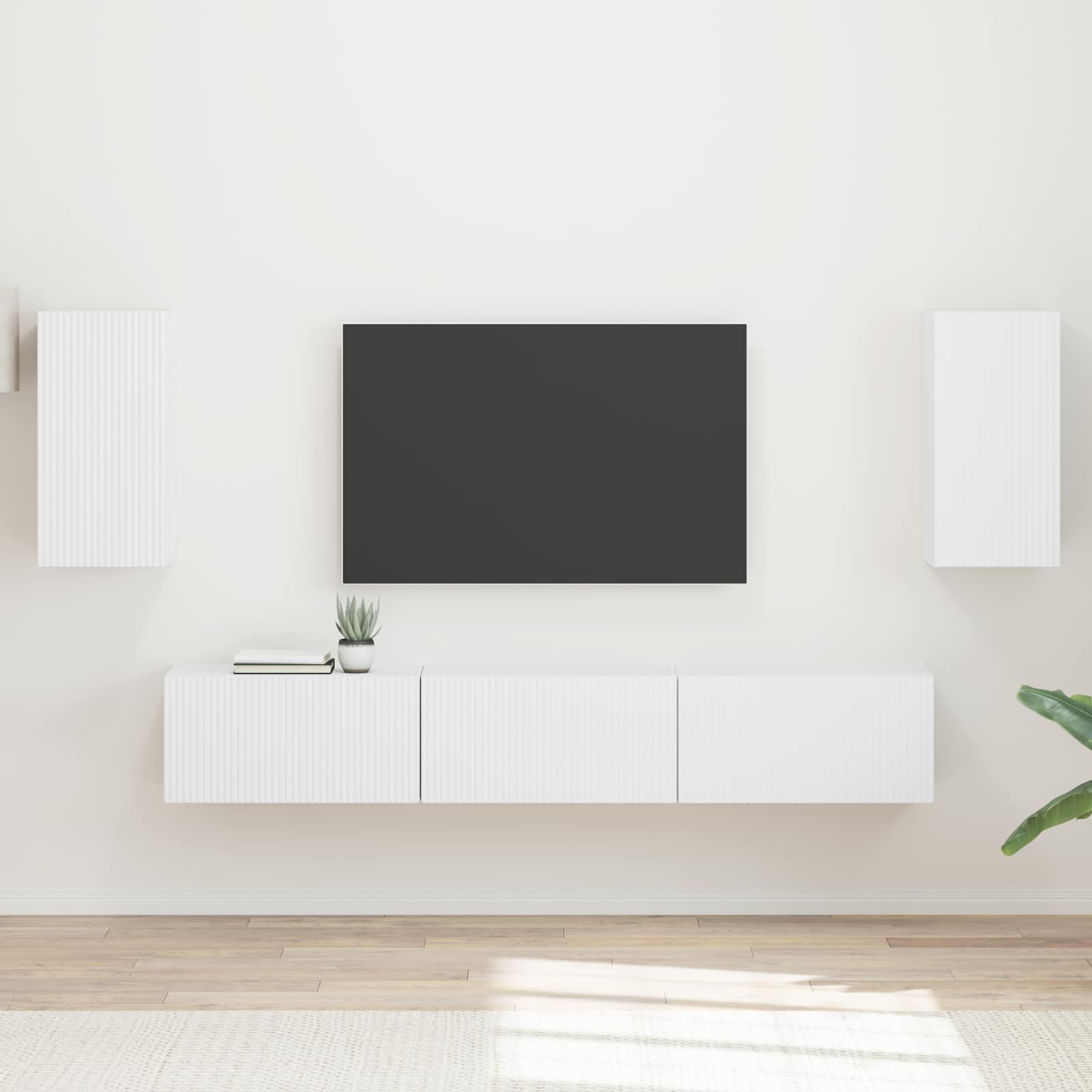 TV-Schrankset 5 stk. Weiß Holzwerkstoff