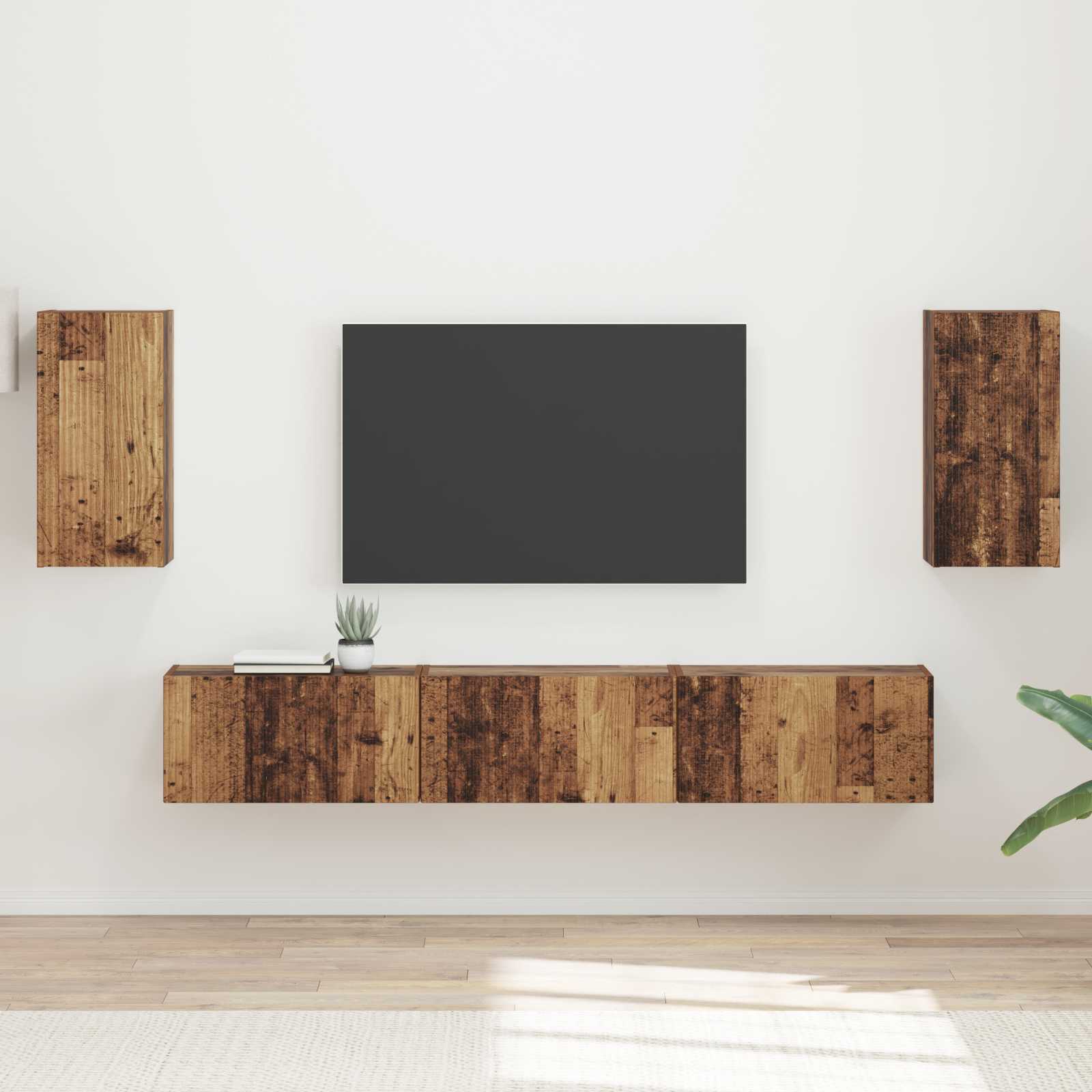 TV-Schrankset 5 stk. Altholz Holzwerkstoff