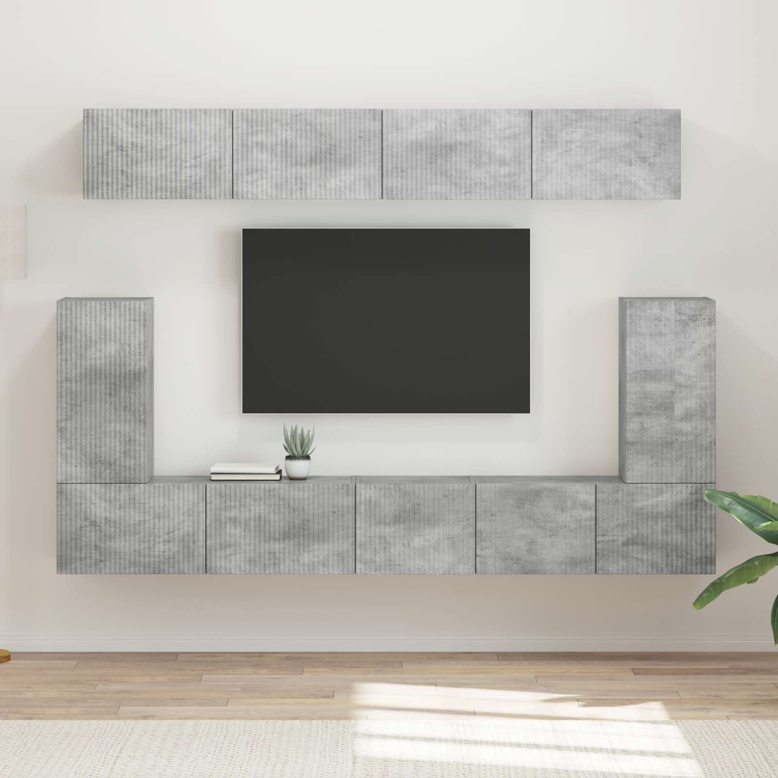 TV-Schrankset 5 stk. Beton Grau Holzwerkstoff