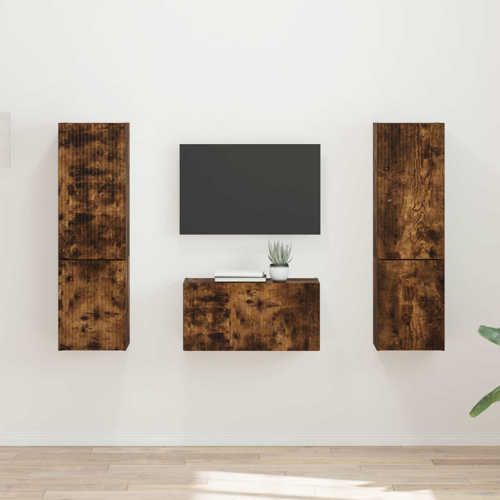 TV-Schrankset 5 stk. Räuchereiche Holzwerkstoff