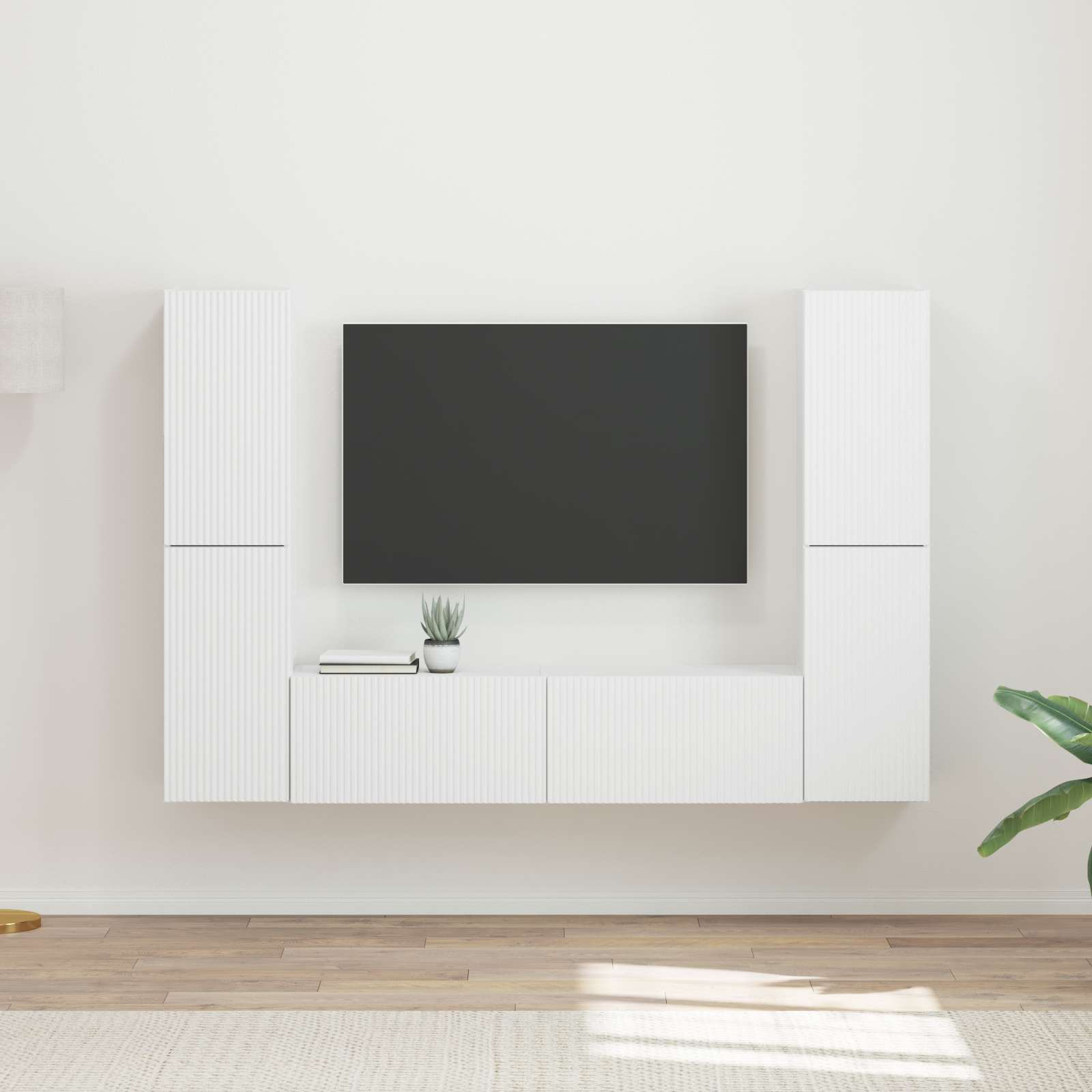 TV-Schrankset 6 stk. Weiß Holzwerkstoff