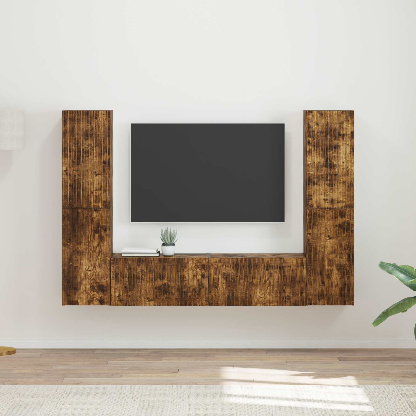 TV-Schrankset 6 stk. Räuchereiche Holzwerkstoff