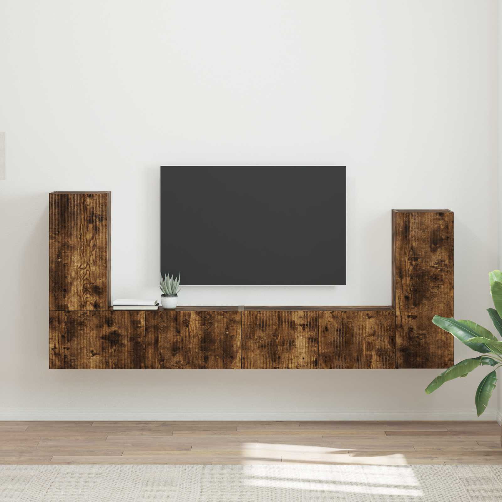 TV-Schrankset 4 stk. Räuchereiche Holzwerkstoff