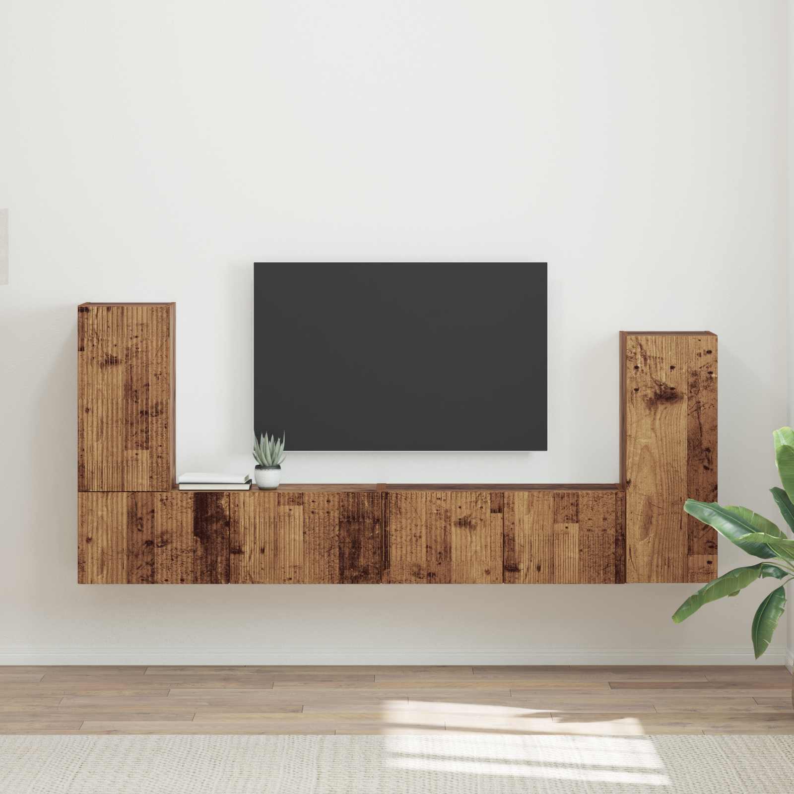TV-Schrankset 4 stk. Altholz Holzwerkstoff