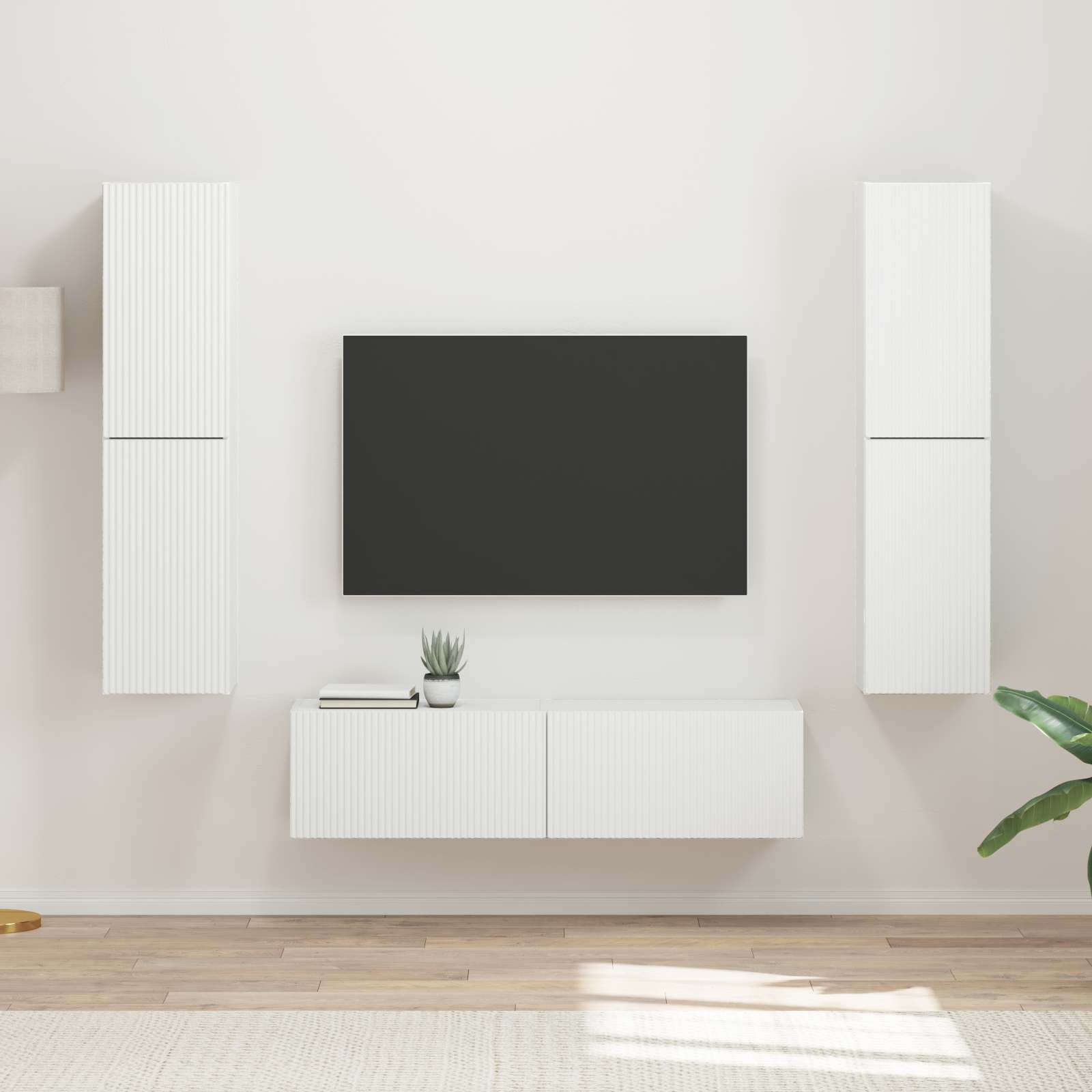 TV-Schrankset 6 stk. Weiß Holzwerkstoff