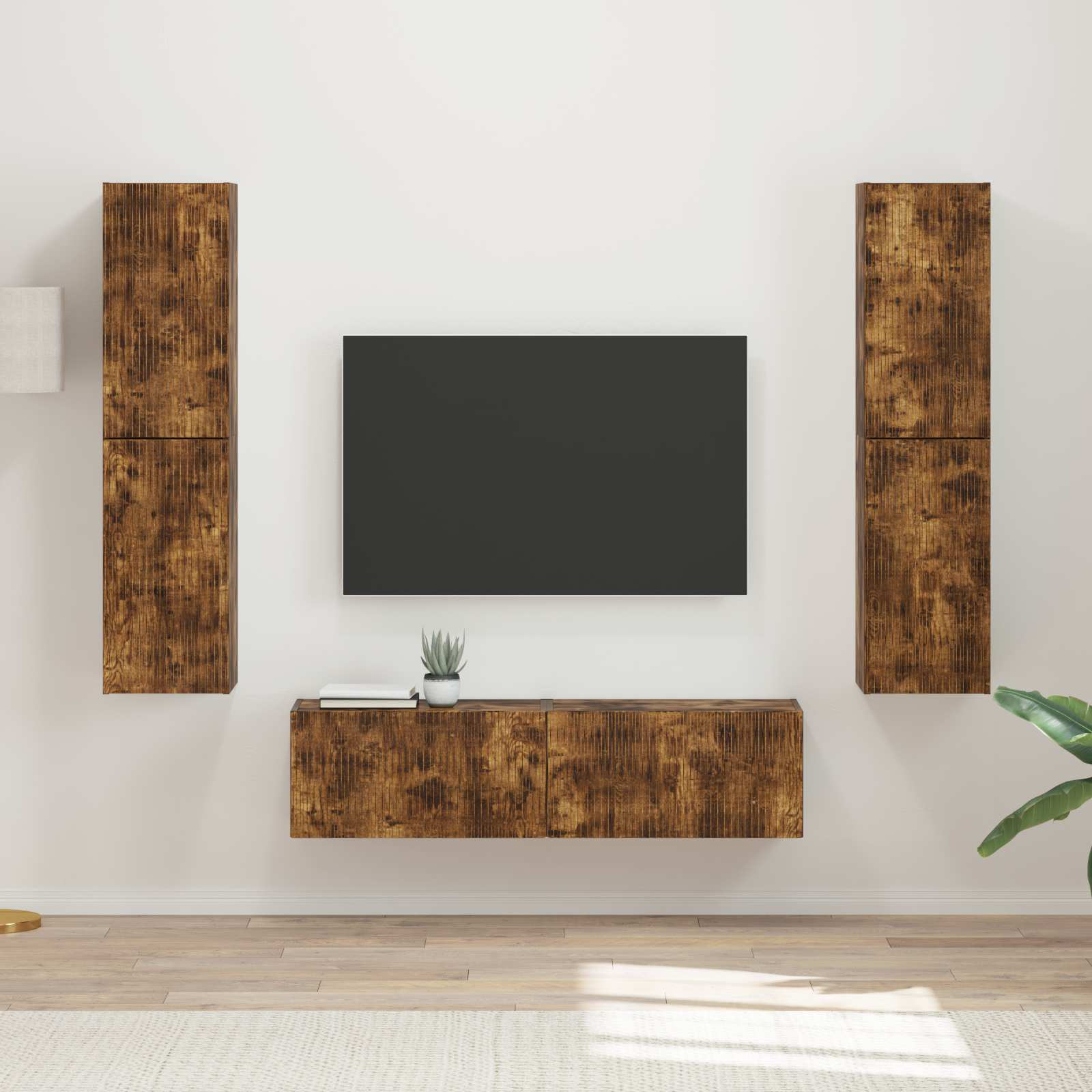 TV-Schrankset 6 stk. Räuchereiche Holzwerkstoff