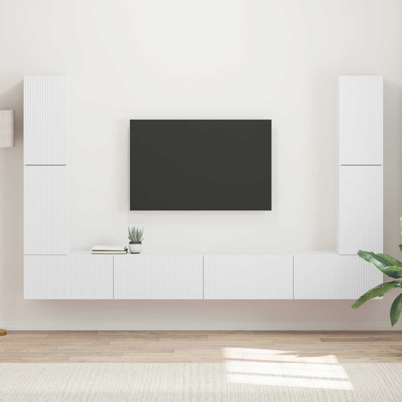 TV-Schrankset 8 stk. Weiß Holzwerkstoff