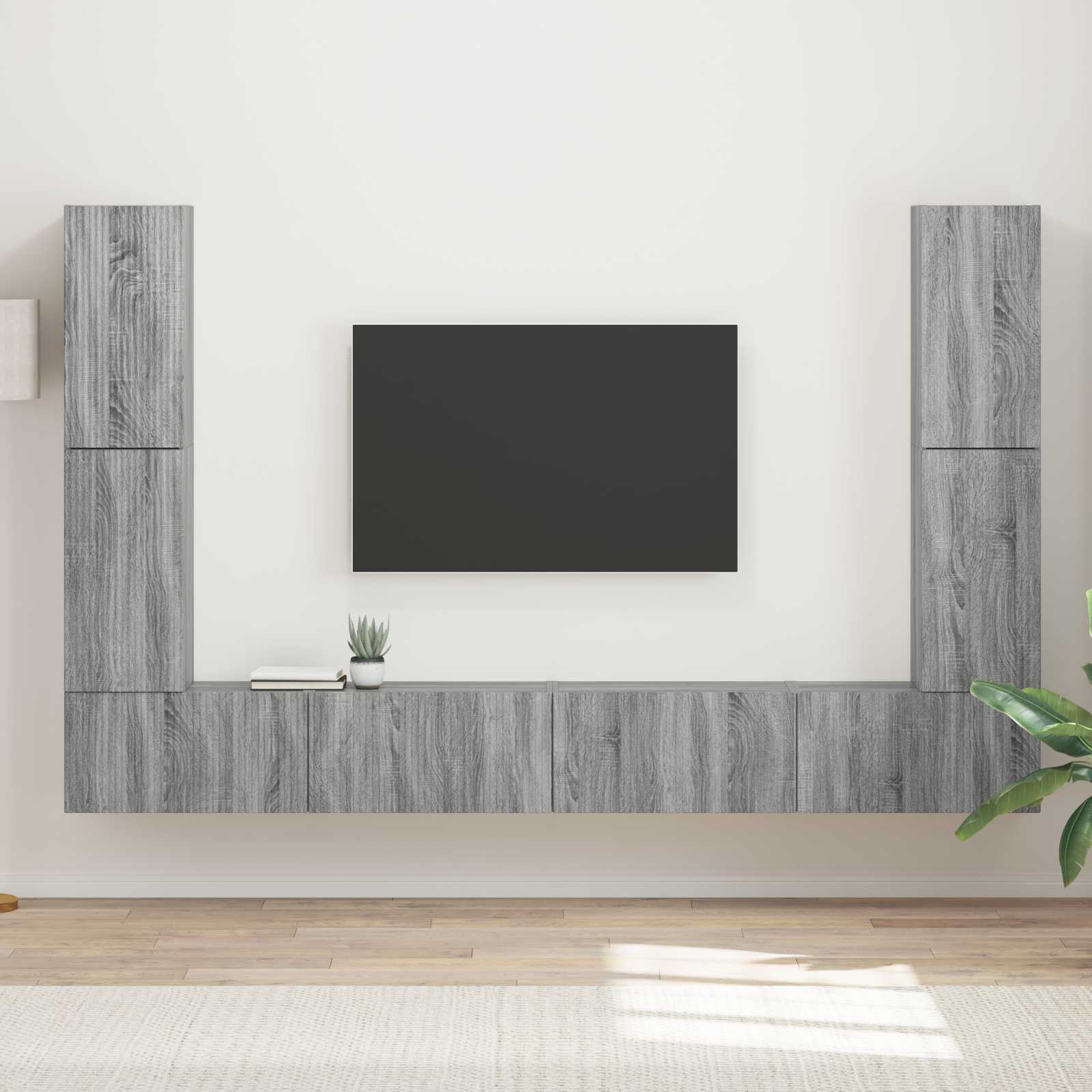 TV-Schrankset 8 stk. Graues Sonoma Holzwerkstoff