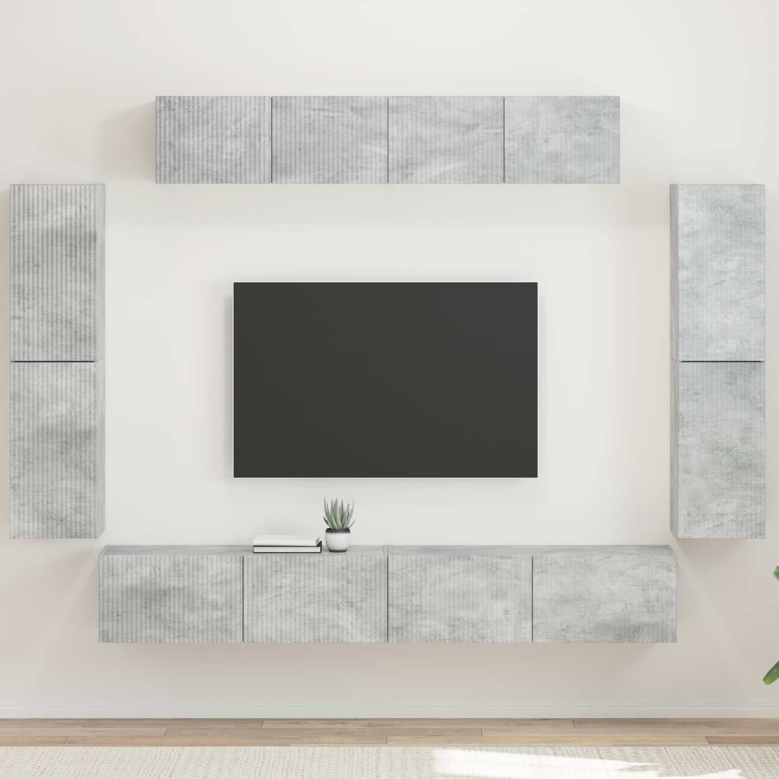 TV-Schränk 8 stk. Beton Grau