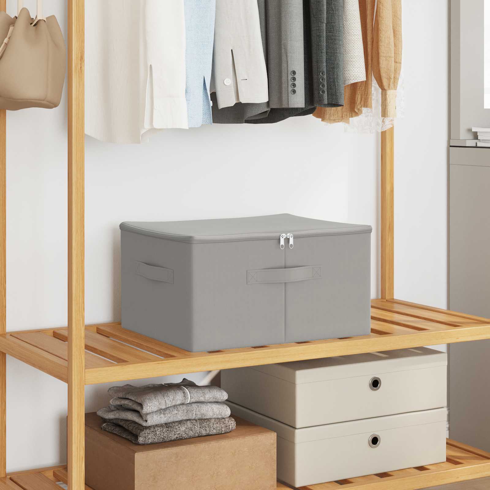 Aufbewahrungsbox 24 stk. Vliesstoff 50 x 30 x 25 cm 37,5 L Grau