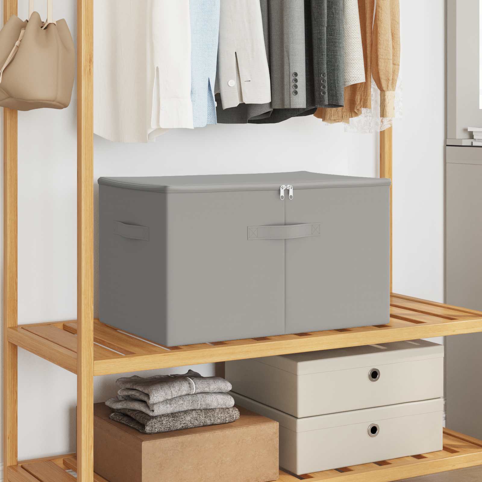 Aufbewahrungsbox 6 stk. Vliesstoff 60 x 43 x 35 cm 90,3 L Grau