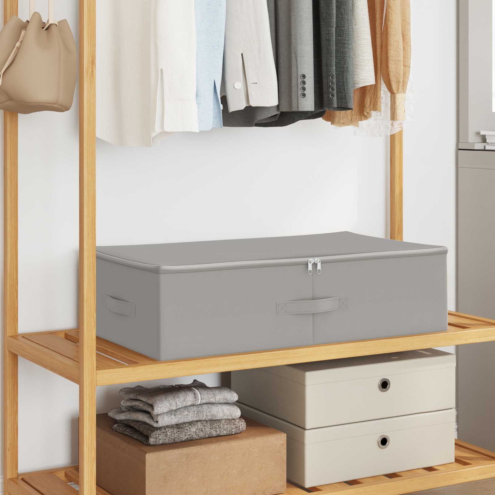 Aufbewahrungsbox 24 stk. Vliesstoff 70 x 40 x 18 cm 50,4 L Grau