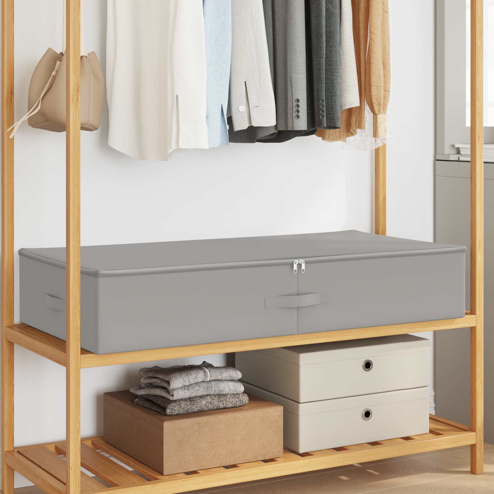 Aufbewahrungsbox Vliesstoff 100 x 50 x 18 cm 90 l Grau