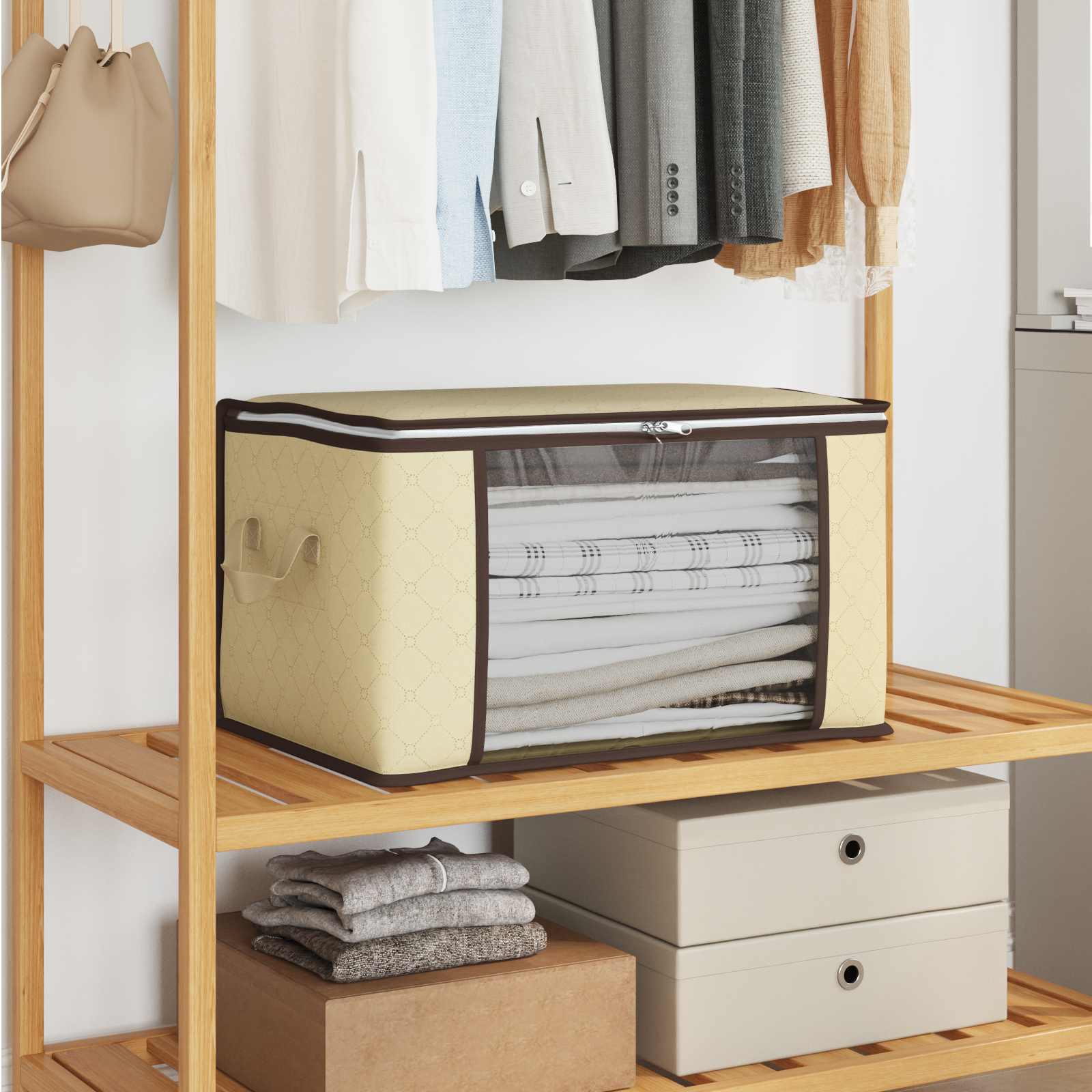 Aufbewahrungsbox mit transparentem Seitenfenster 2 stk. 61,6 L