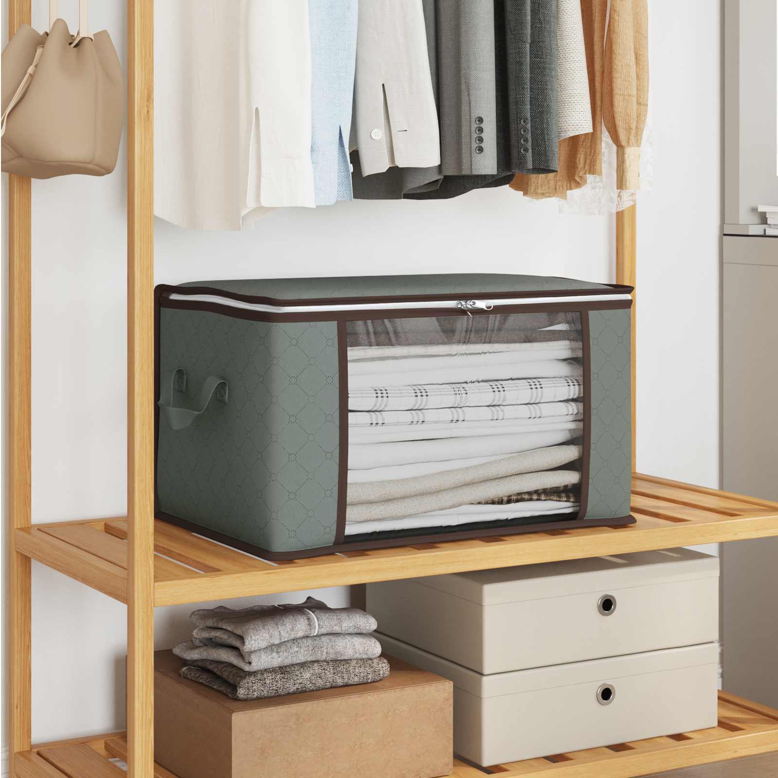 Aufbewahrungsbox mit transparentem Seitenfenster 2 stk. 61,6 L