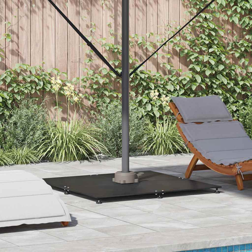 Sonnenschirmständer 52 kg Schwarz Stahl Quadratisch Verstellbar