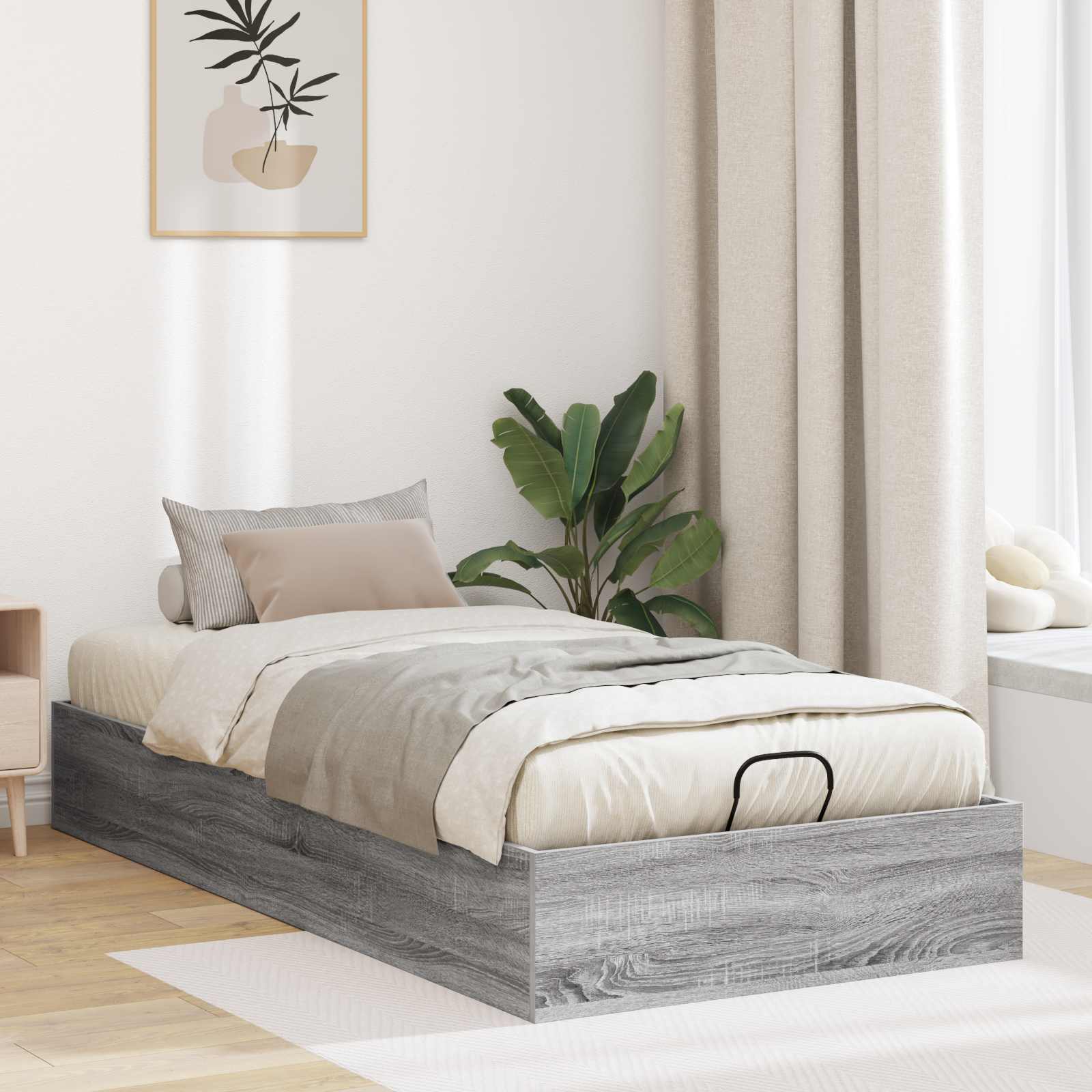 Ottoman Bettgestell Sonoma-Grau 80,5 x 200 cm Holzwerkstoff