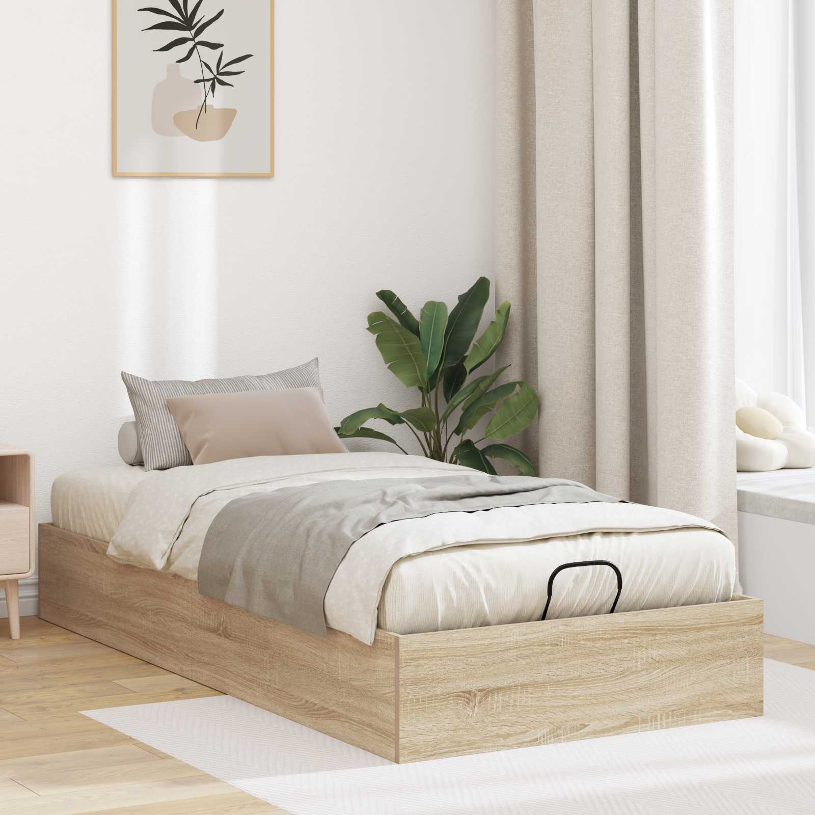 Ottoman Bettgestell Sonoma-Eiche 75,5 x 190 cm Holzwerkstoff